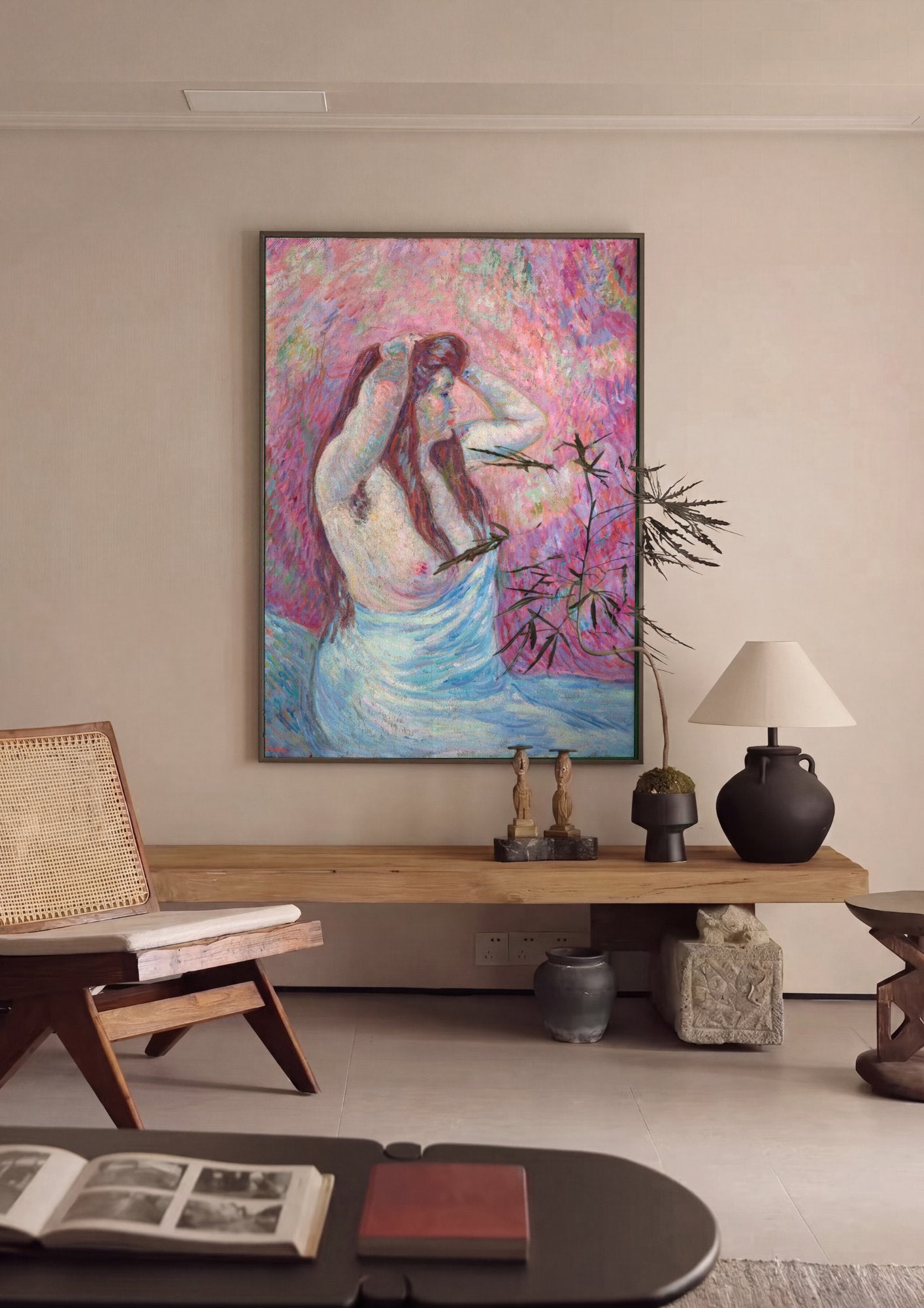 Quadro Decorativo Nu Feminino – Armand Guillaumin em ambiente decorado