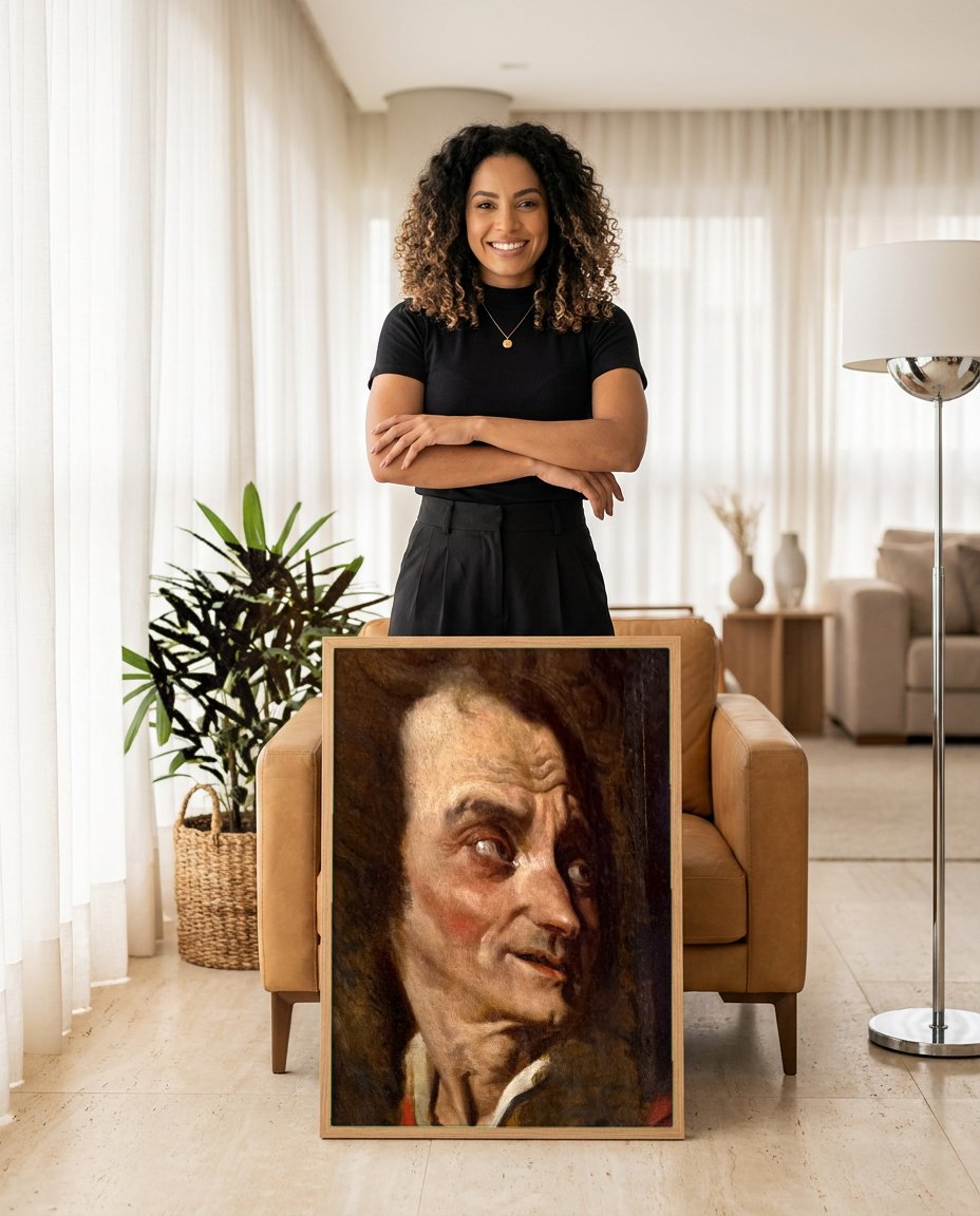 Quadro Decorativo A Expressão - Jean-Auguste Dominique Ingres com modelo em ambiente