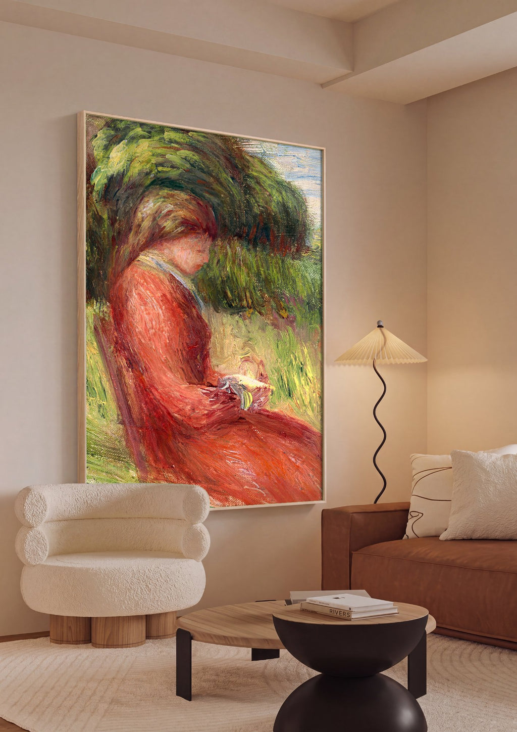 Quadro Decorativo A Leitura - Pierre-Auguste Renoir em ambiente decorado