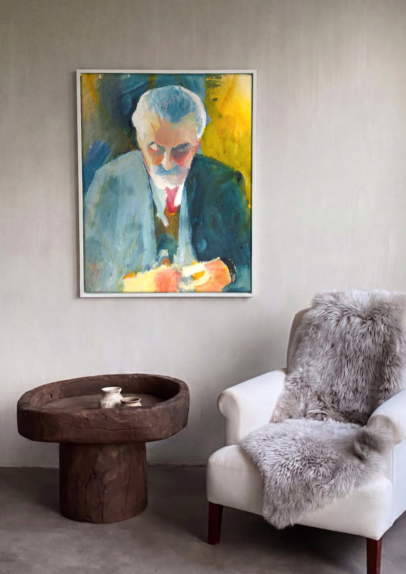 Quadro Decorativo Retrato de Homem - August Macke em ambiente decorado