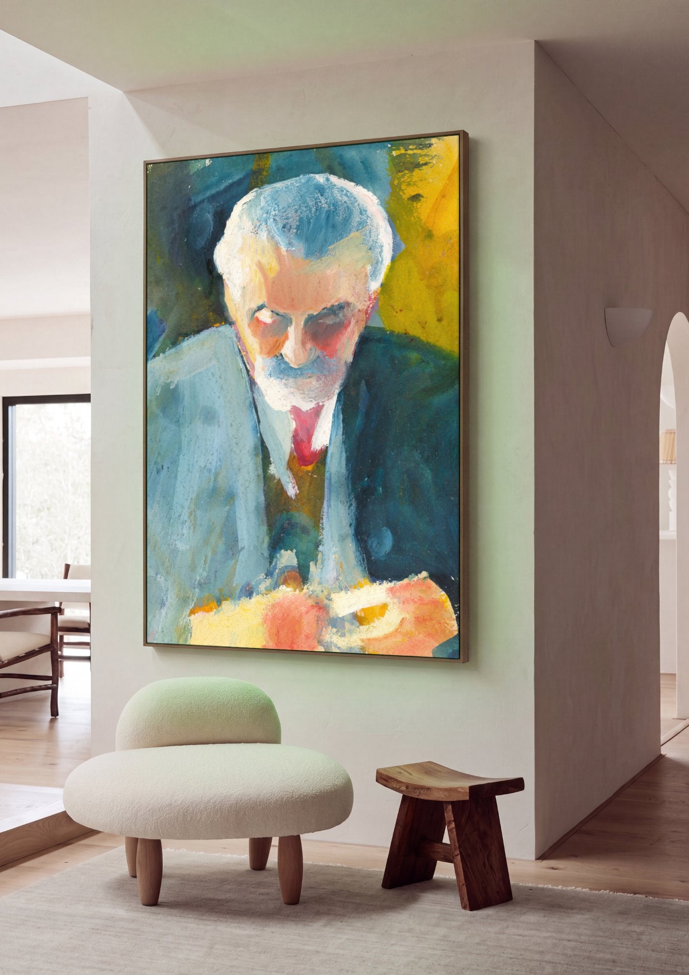 Quadro Decorativo Retrato de Homem - August Macke em ambiente decorado