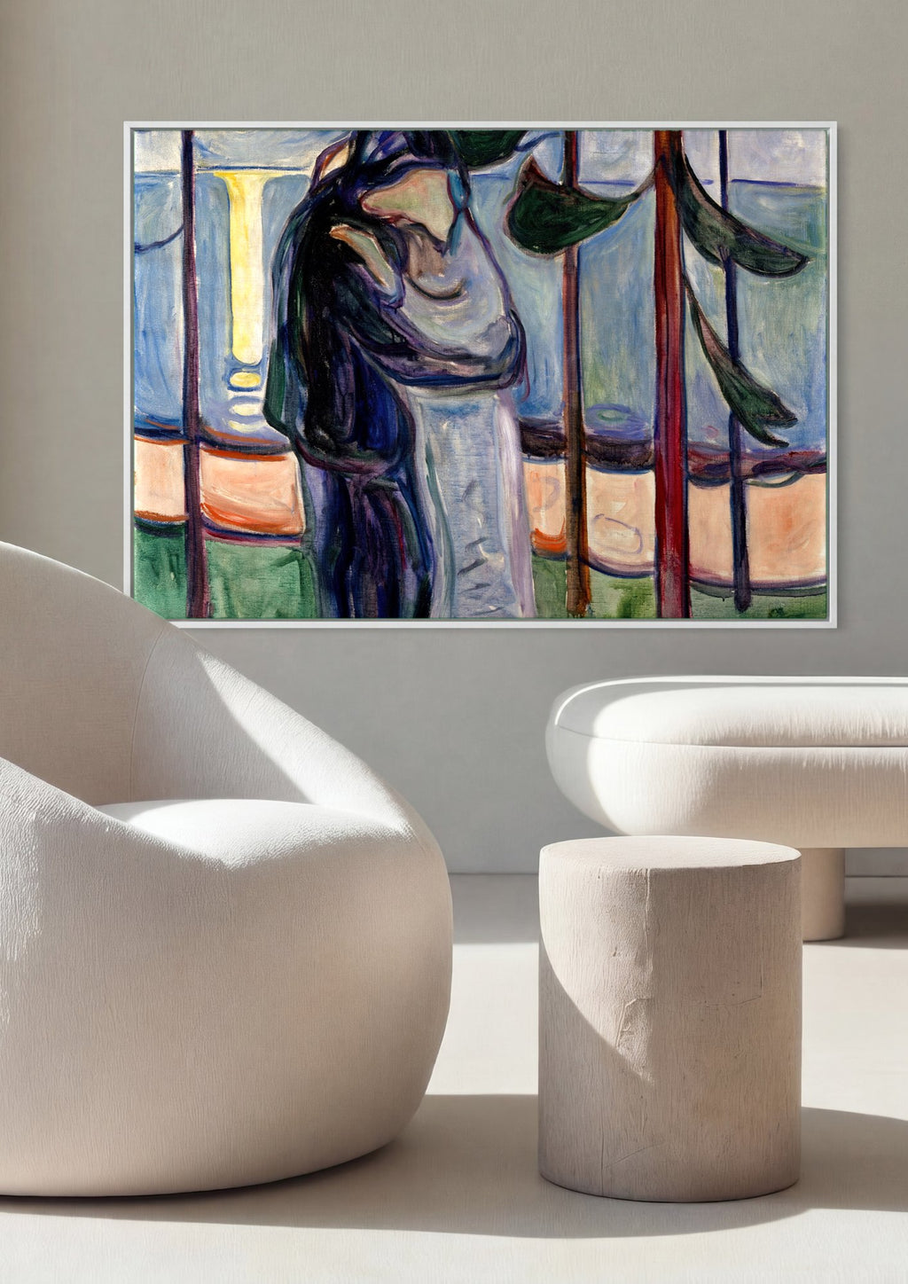 Quadro Decorativo O Beijo - Edvard Munch | quadro emoldurado na parede