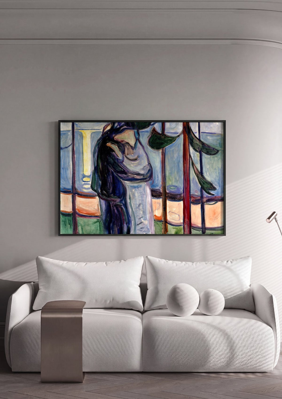Quadro Decorativo O Beijo - Edvard Munch | quadro emoldurado na parede