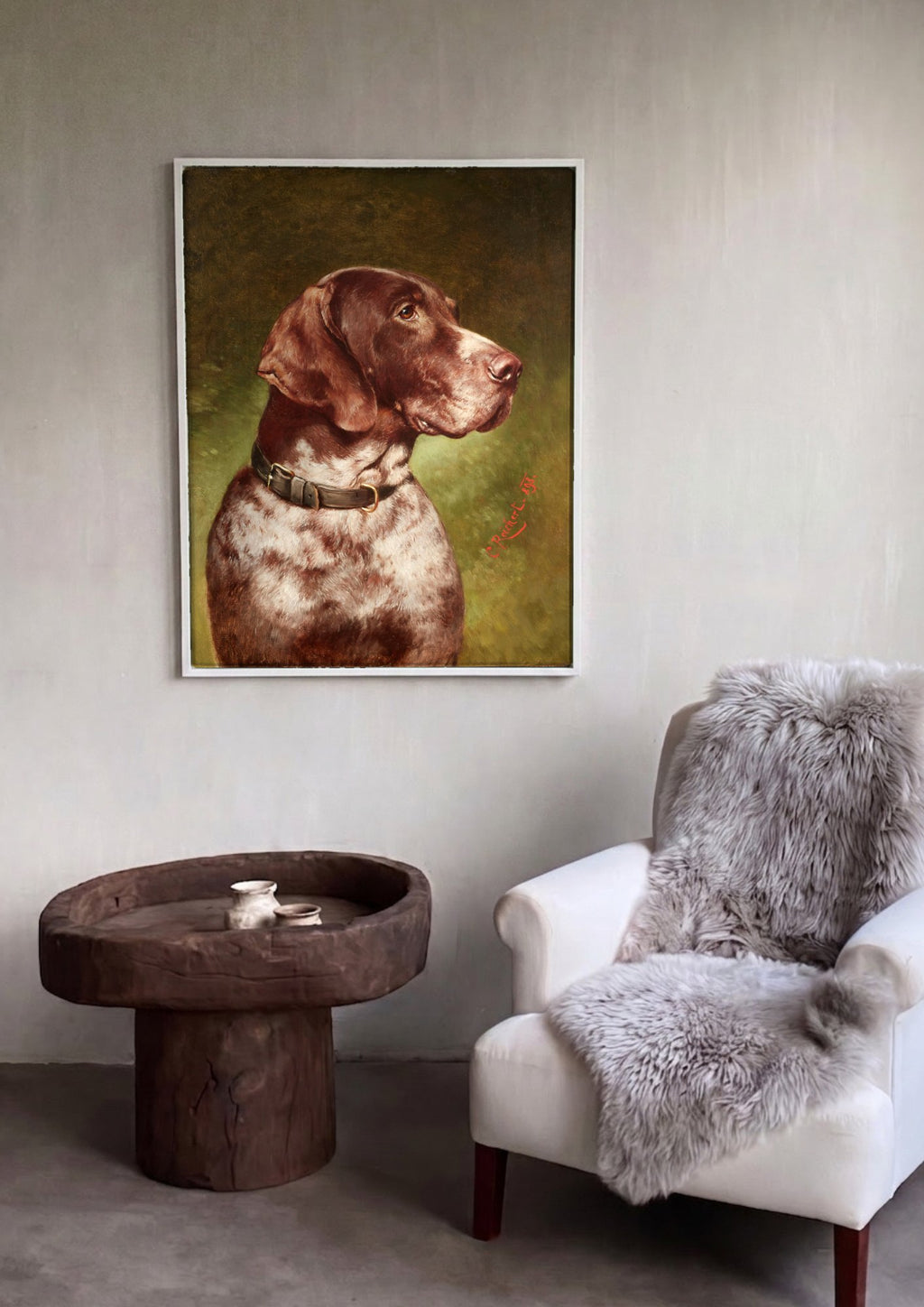 Quadro Decorativo Cão de Caça - Carl Reichert | quadro emoldurado na parede