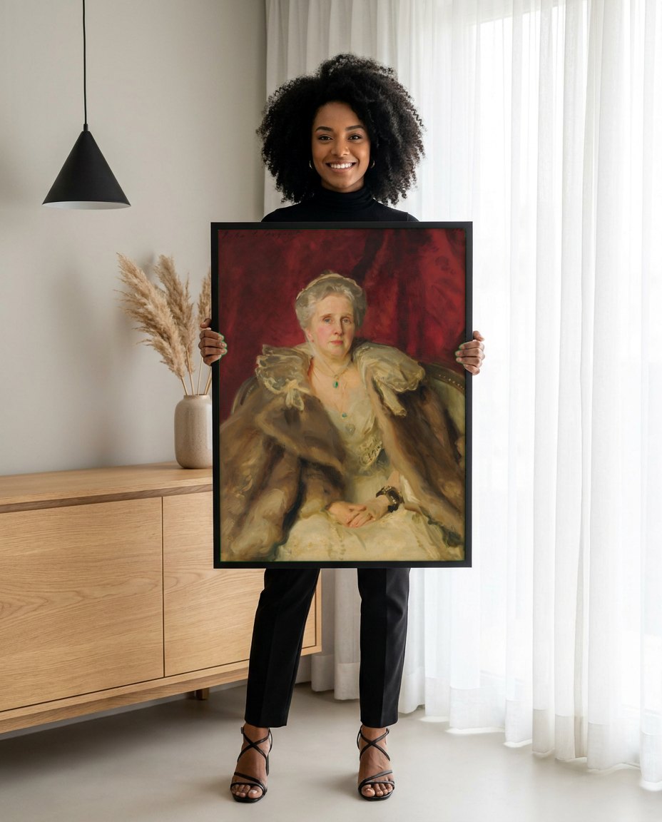 Quadro Decorativo Retrato de Senhora - John Singer Sargent | modelo apresentando o quadro emoldurado