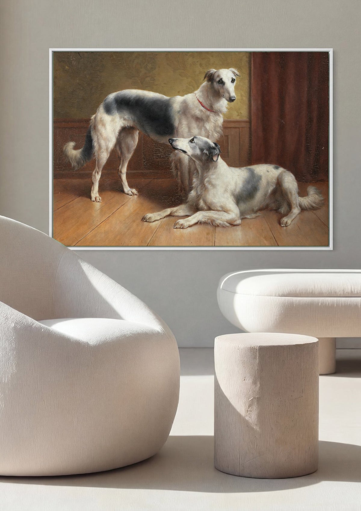 Quadro Decorativo Cães Borzoi - Carl Reichert | quadro emoldurado na parede