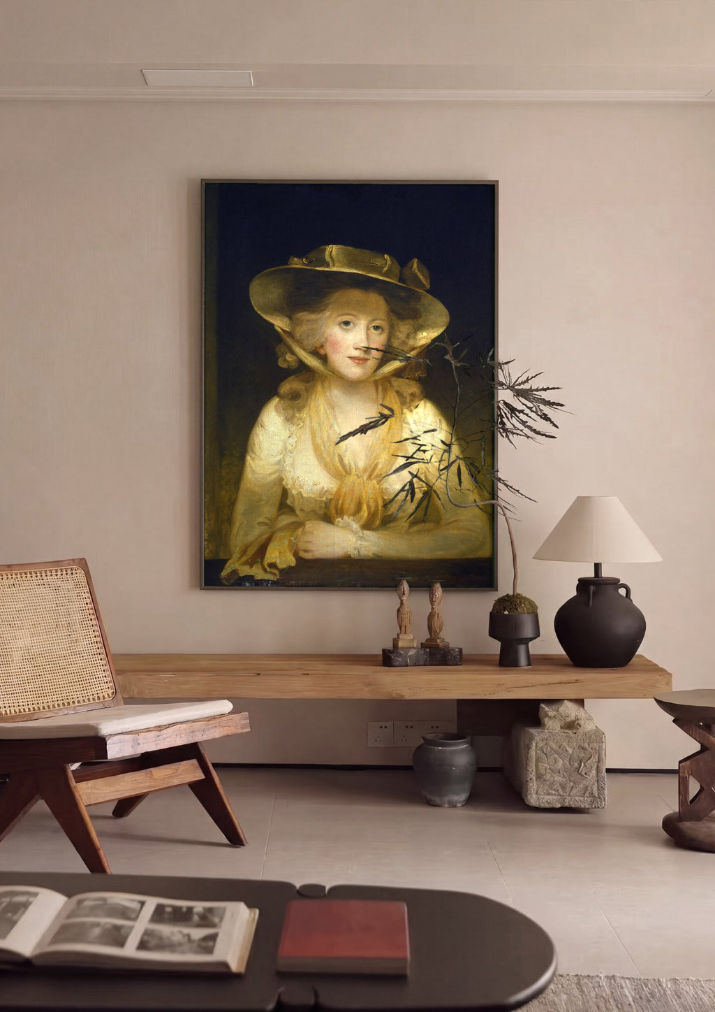 Quadro Decorativo Retrato de Senhora - John Hoppner | quadro emoldurado na parede