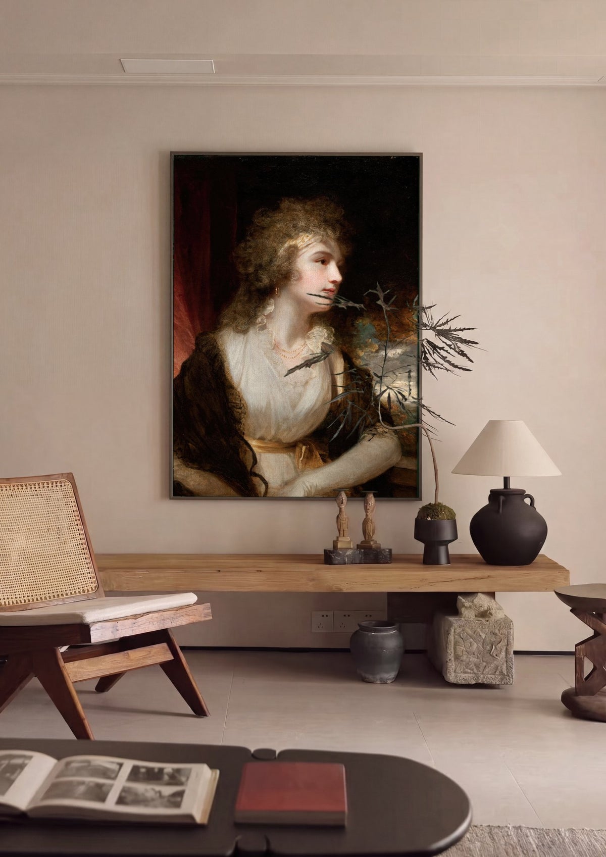 Quadro Decorativo Retrato de Dama - John Hoppner | quadro emoldurado na parede