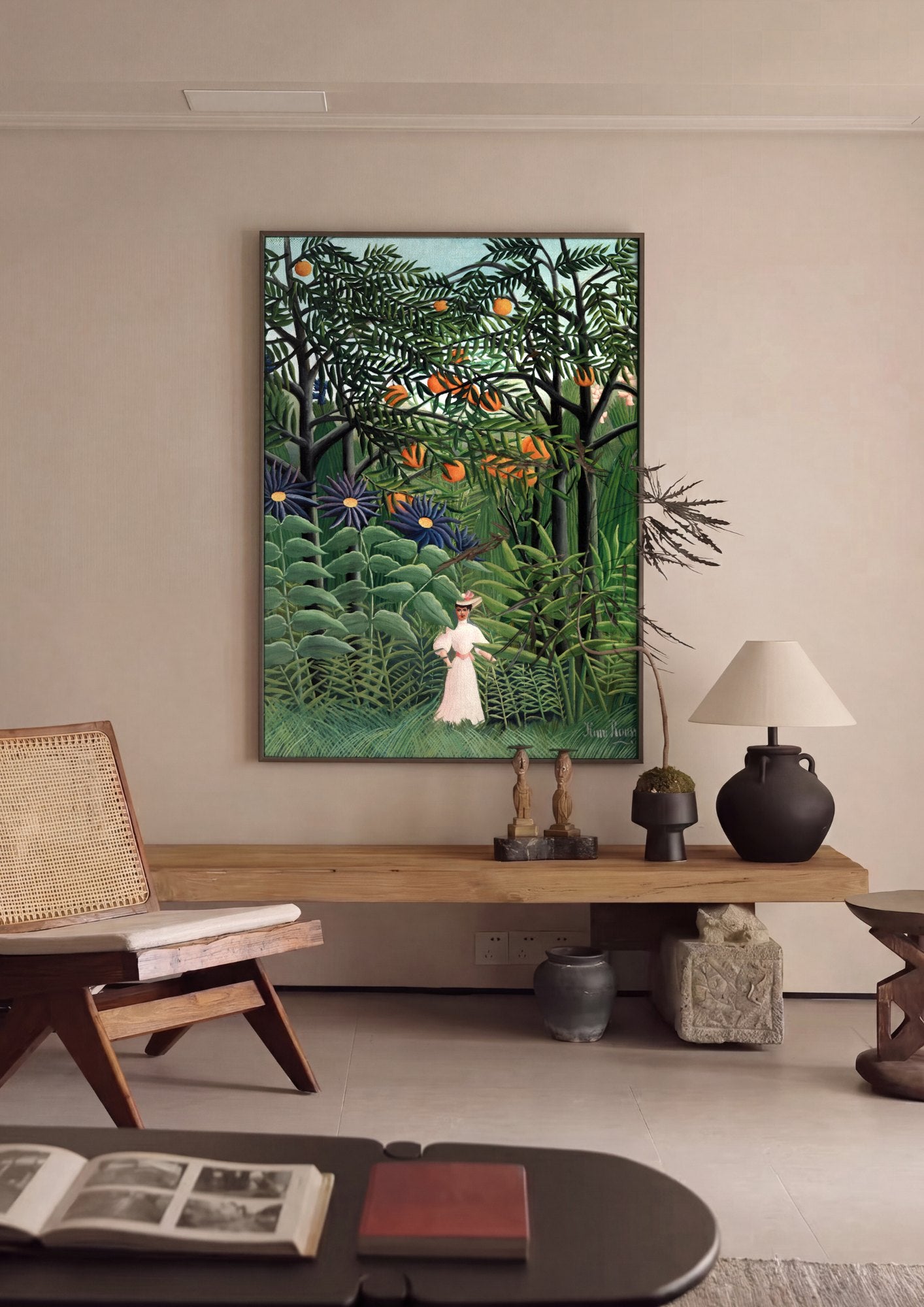 Quadro Decorativo A Mulher no Laranjal - Henri Rousseau | quadro emoldurado na parede
