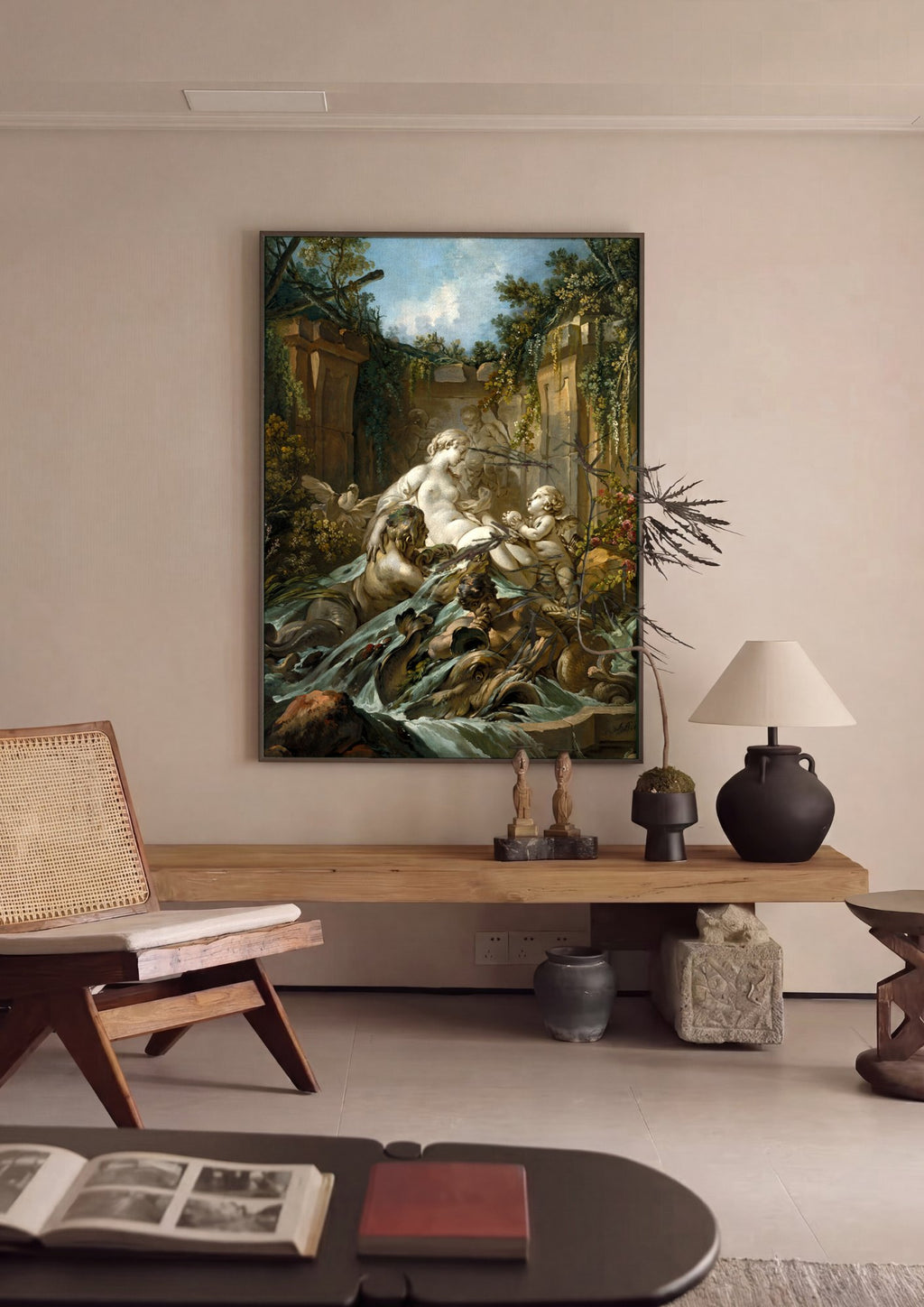 Quadro Decorativo A Fonte de Vênus - Boucher | quadro emoldurado na parede