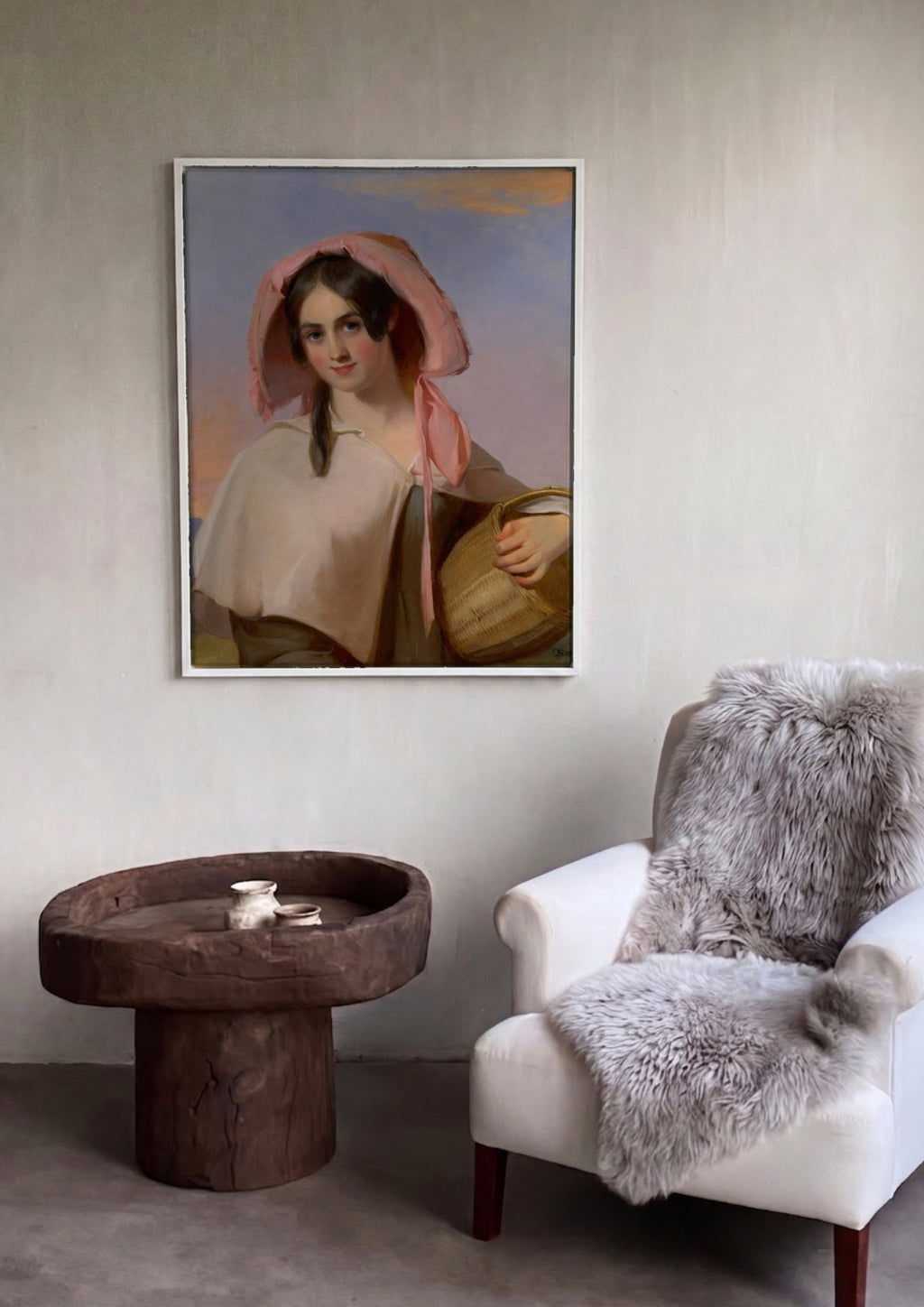 Quadro Decorativo A Cesta de Morangos - Thomas Sully | quadro emoldurado na parede