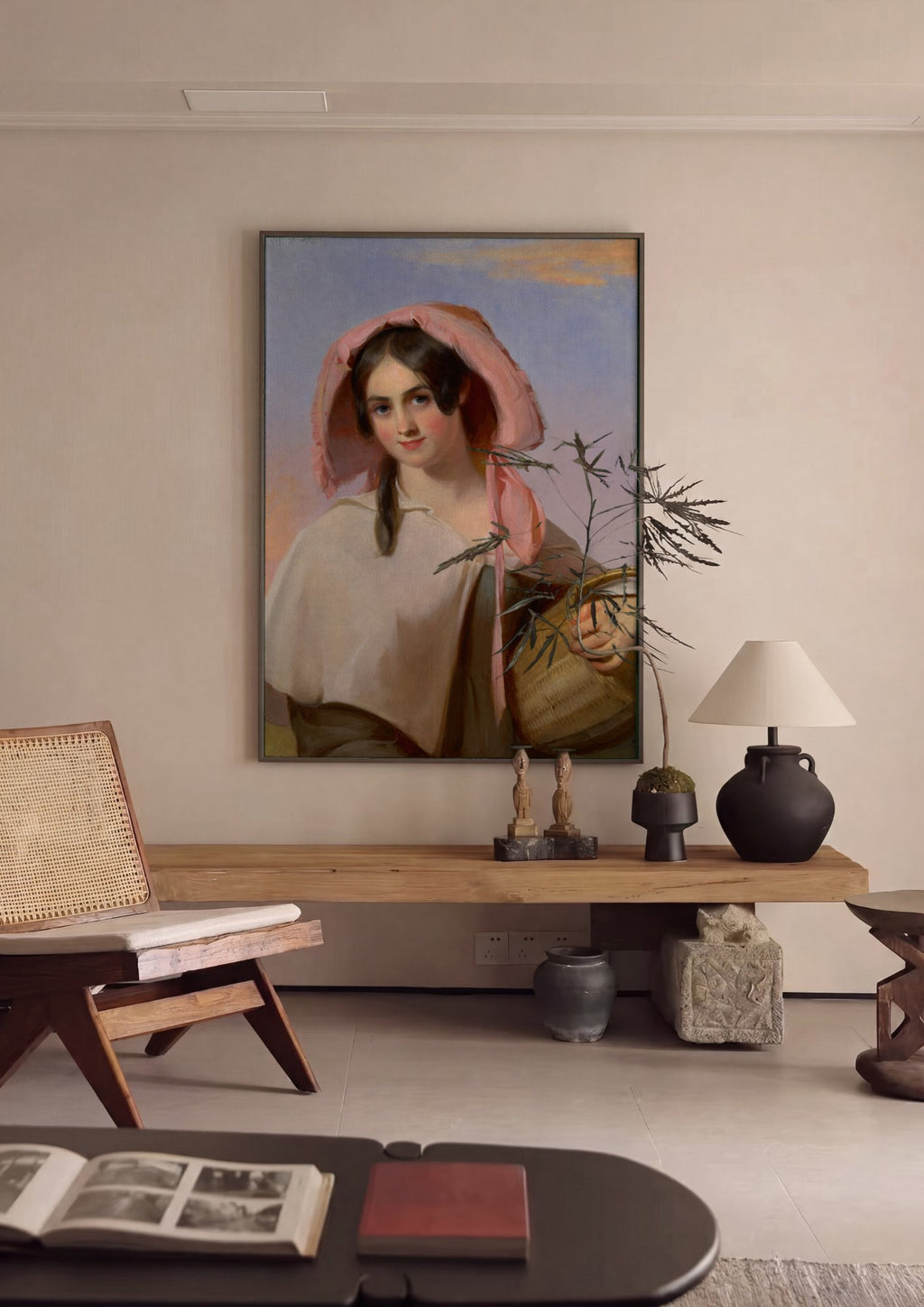 Quadro Decorativo A Cesta de Morangos - Thomas Sully | quadro emoldurado na parede
