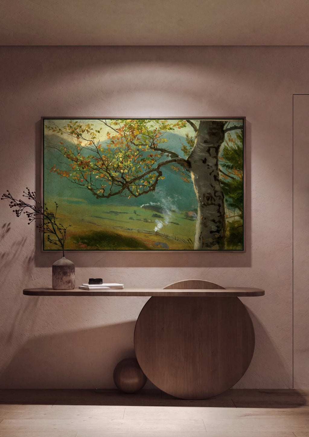 Quadro Decorativo Paisagem com Árvore - Hans Thoma em ambiente decorado