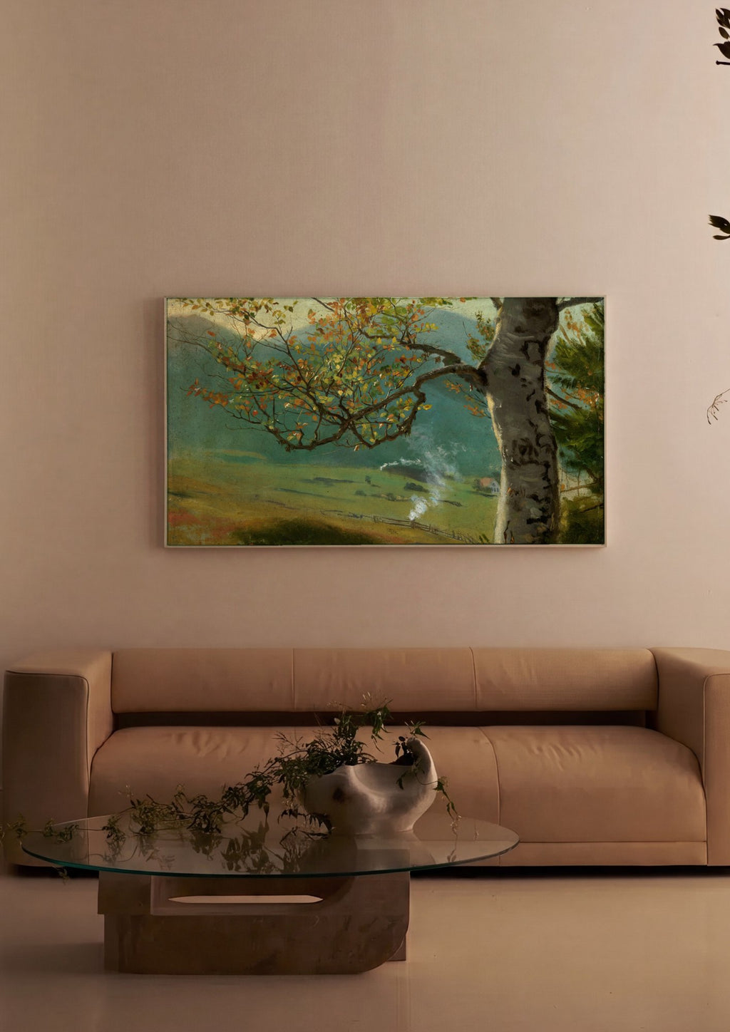 Quadro Decorativo Paisagem com Árvore - Hans Thoma em ambiente decorado