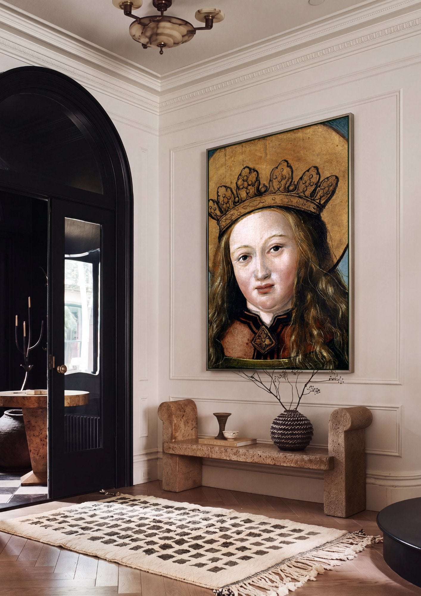 Quadro Decorativo A Virgem e o Menino - Hans Holbein, o Velho em ambiente decorado