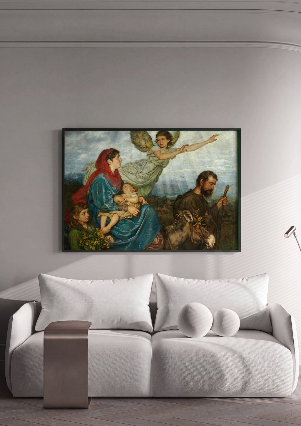 Quadro Decorativo A Fuga para o Egito - Hans Thoma em ambiente decorado