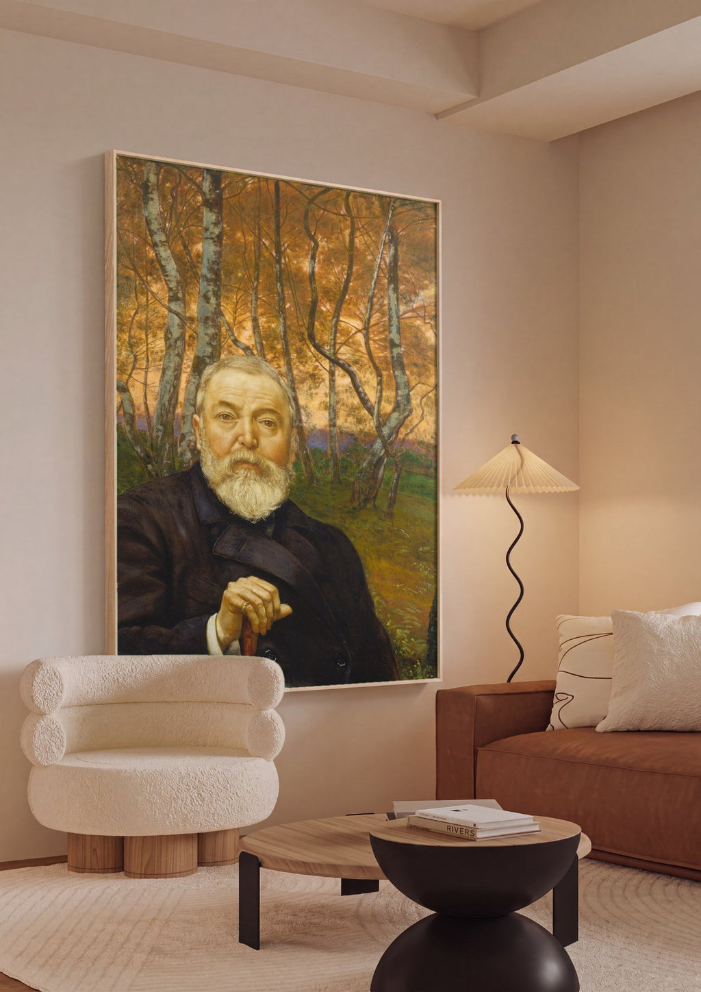 Quadro Decorativo Retrato em Paisagem - Hans Thoma em ambiente decorado