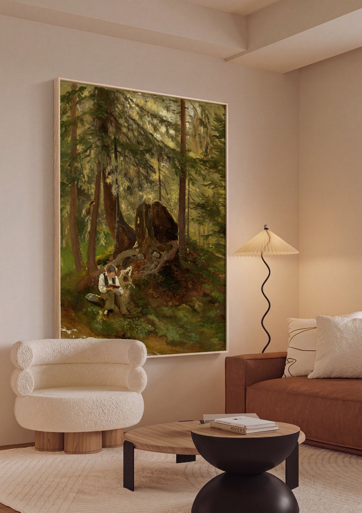 Quadro Decorativo Criança na Floresta - Hans Thoma em ambiente decorado