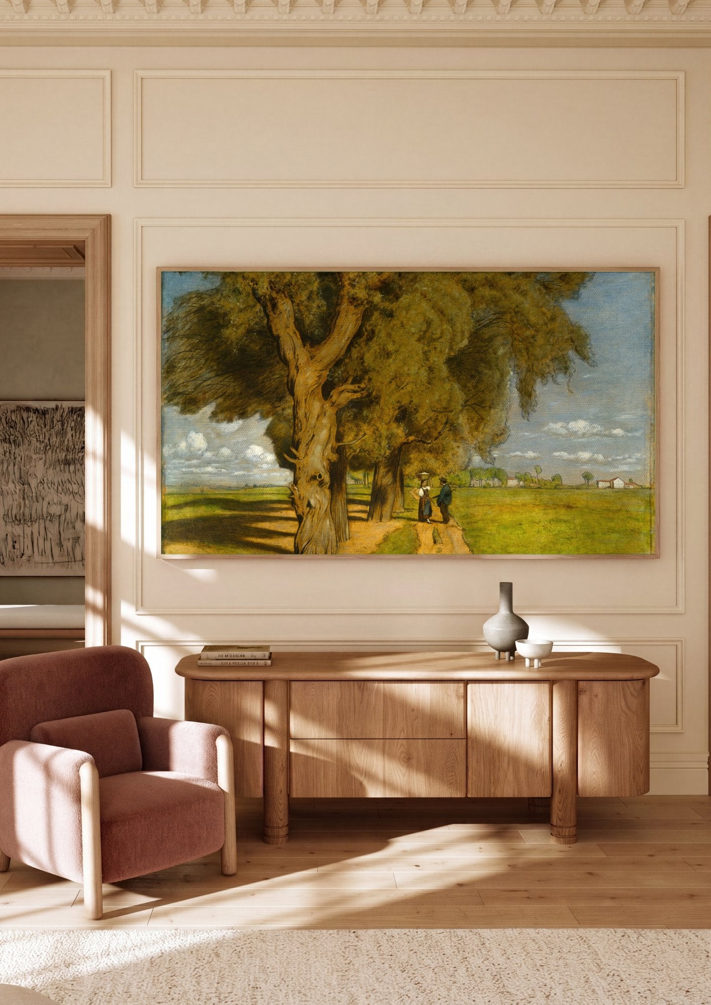 Quadro Decorativo Caminho na Floresta - Hans Thoma em ambiente decorado