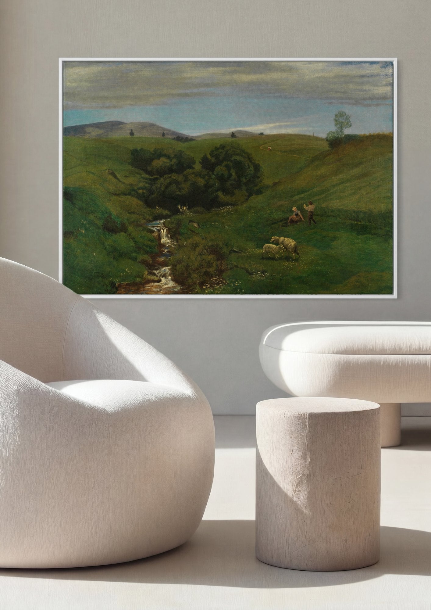 Quadro Decorativo Paisagem com Riacho - Hans Thoma em ambiente decorado