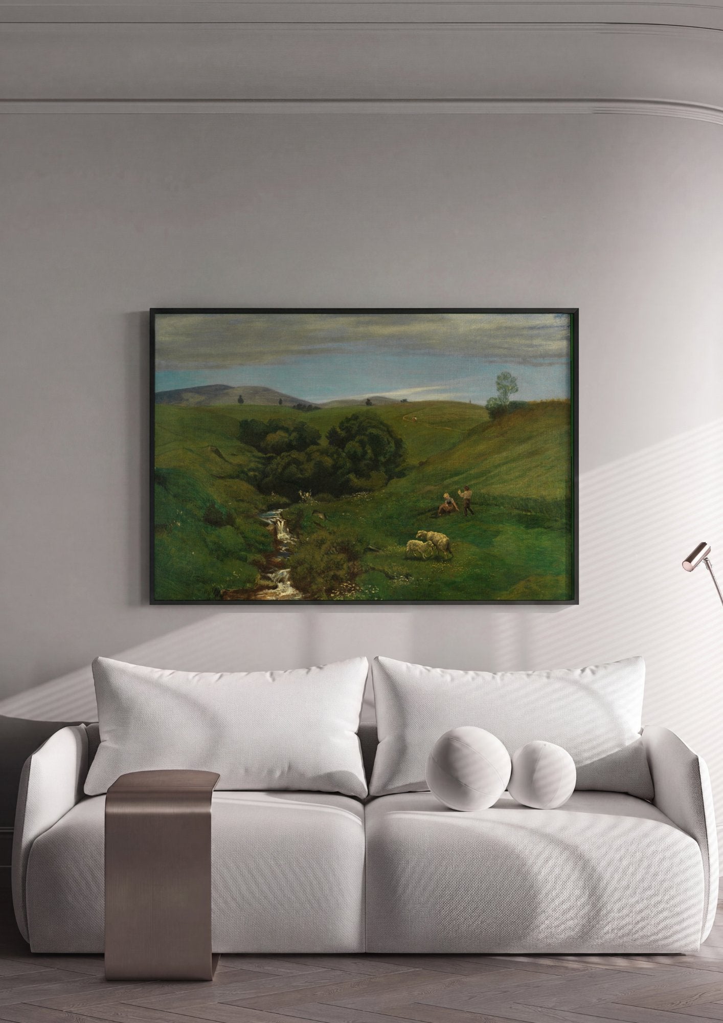 Quadro Decorativo Paisagem com Riacho - Hans Thoma em ambiente decorado