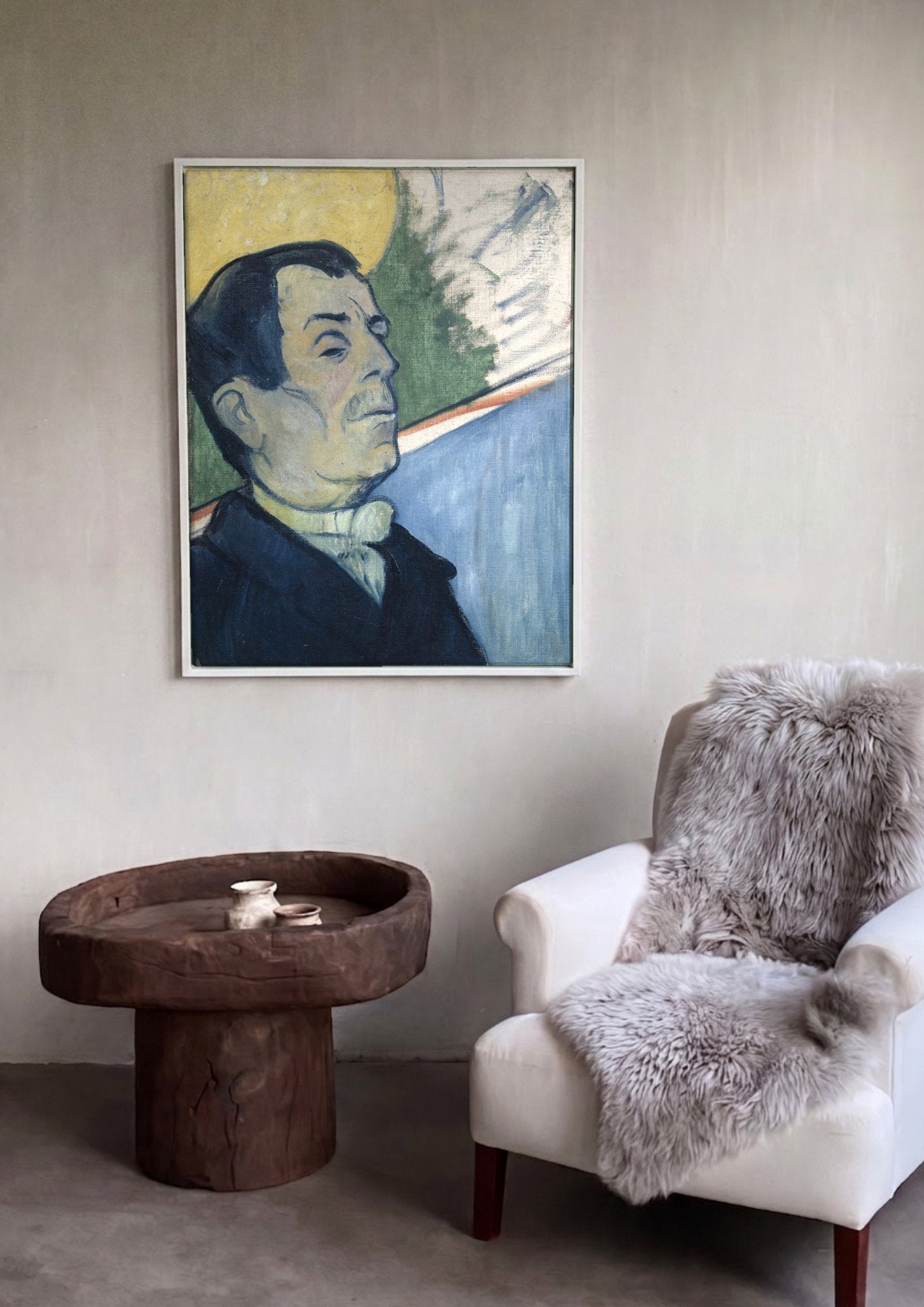 Quadro Decorativo Retrato de Meyer de Haan - Paul Gauguin em ambiente decorado