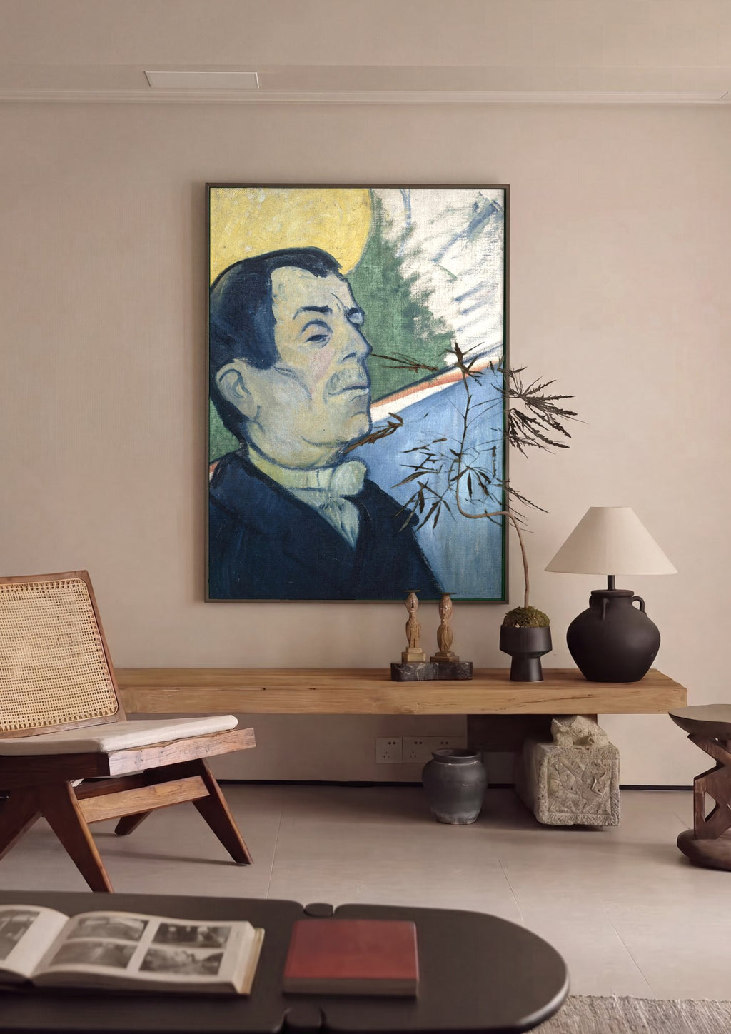 Quadro Decorativo Retrato de Meyer de Haan - Paul Gauguin em ambiente decorado