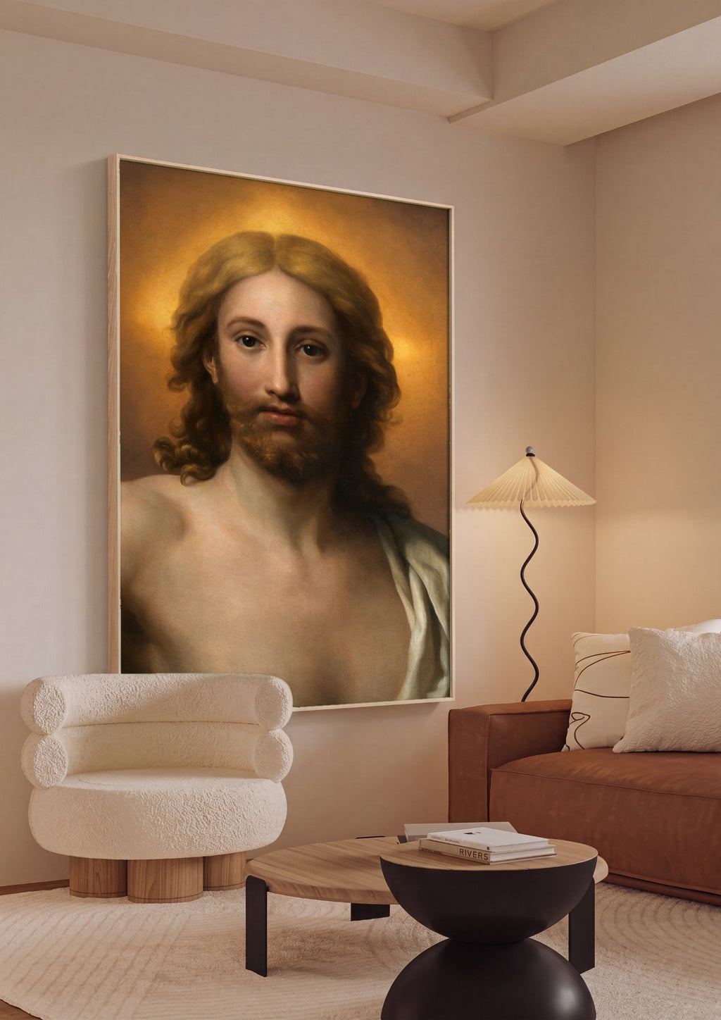 Quadro Decorativo Ecce Homo - Anton Raphael Mengs em ambiente decorado