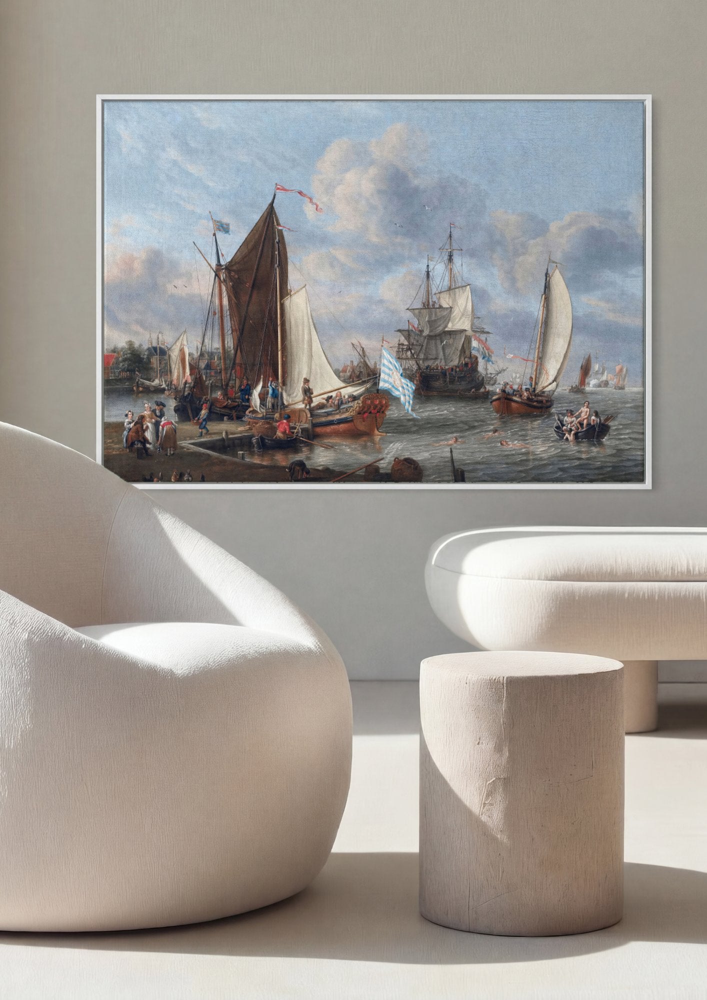 Quadro Decorativo Porto Holandês - Abraham Storck em ambiente decorado