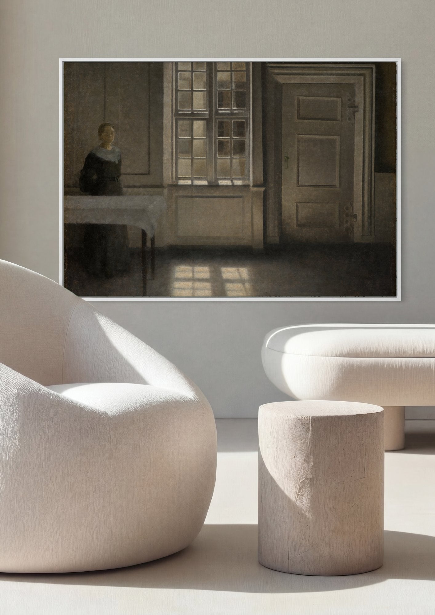 Quadro Decorativo Interior Iluminado - Hammershøi em ambiente decorado