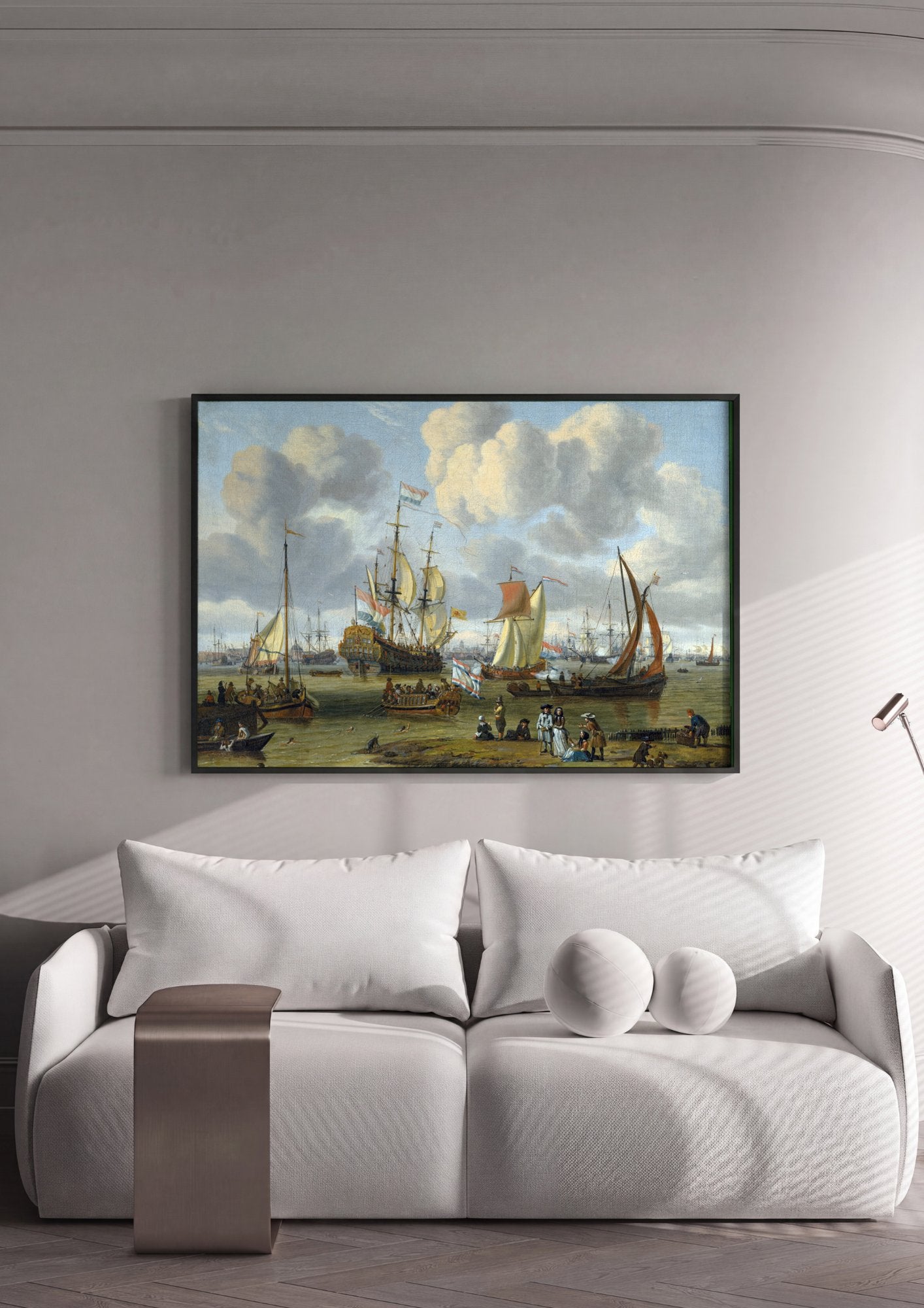 Quadro Decorativo Porto Holandês - Abraham Storck em ambiente decorado