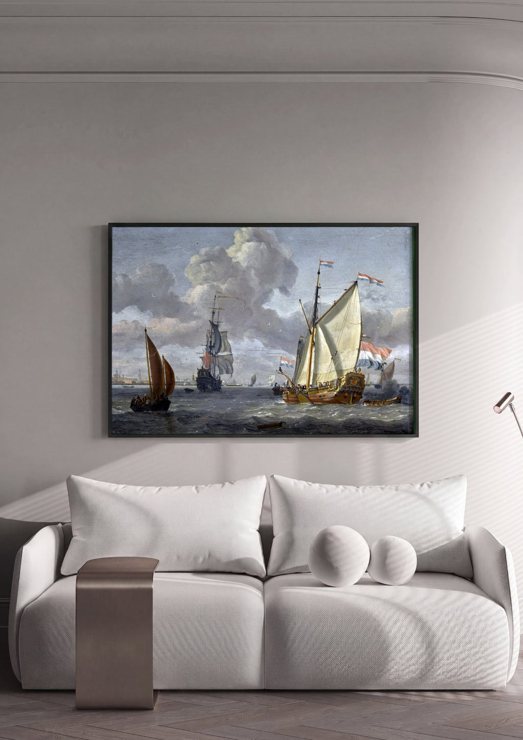 Quadro Decorativo Porto Holandês - Abraham Storck em ambiente decorado
