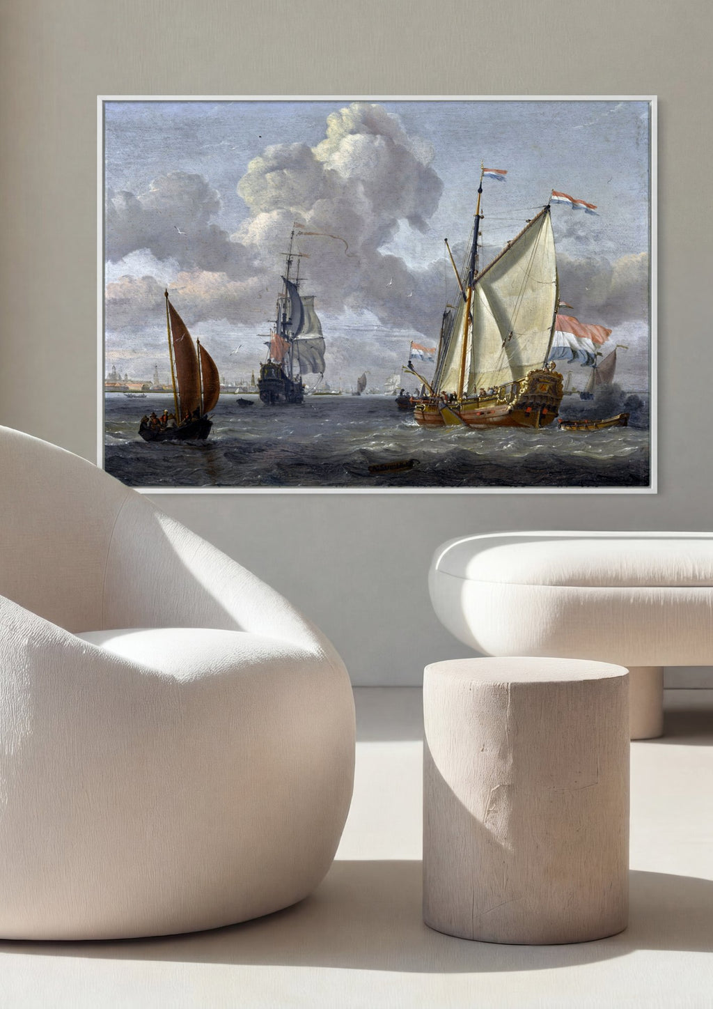 Quadro Decorativo Porto Holandês - Abraham Storck em ambiente decorado