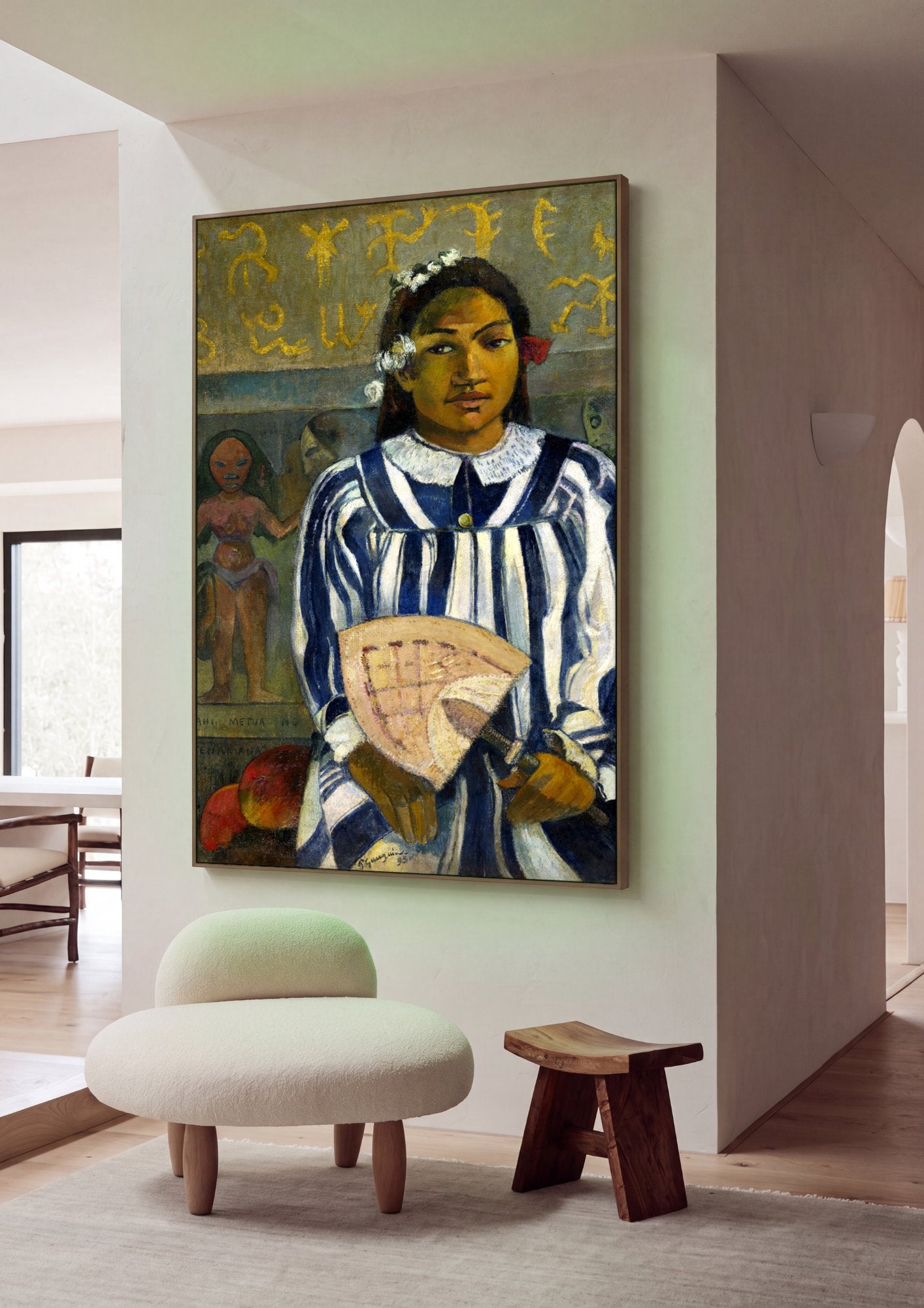 Quadro Decorativo Aarahii Metua No Tehamana - Paul Gauguin em ambiente decorado