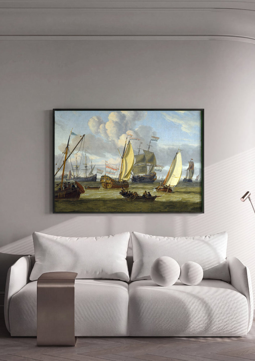 Quadro Decorativo Porto Holandês - Abraham Storck em ambiente decorado