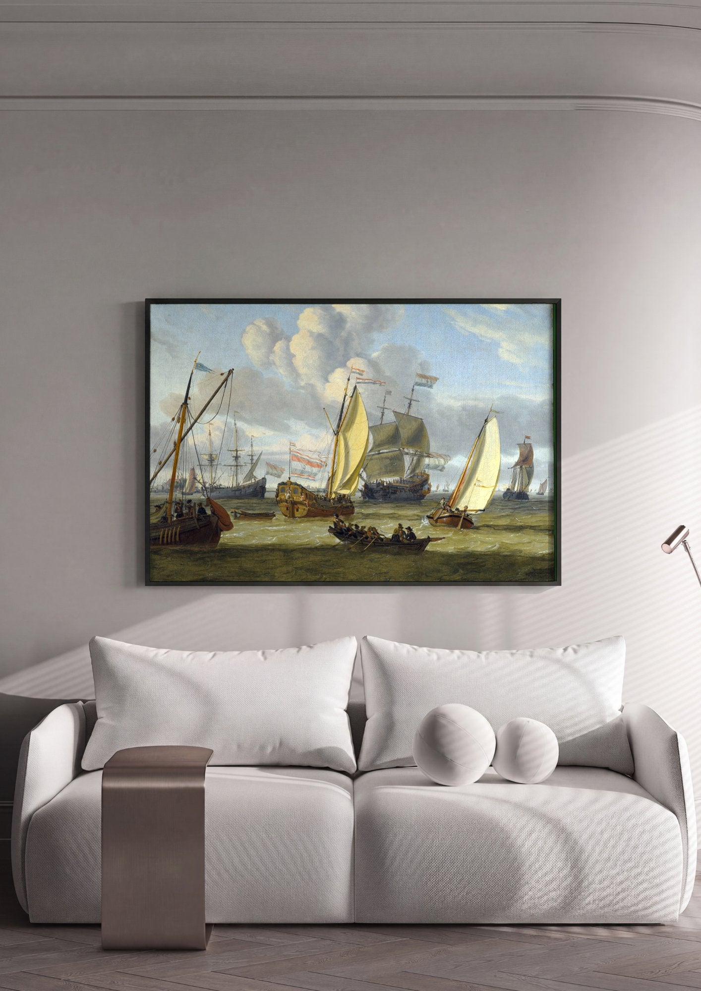 Quadro Decorativo Porto Holandês - Abraham Storck em ambiente decorado