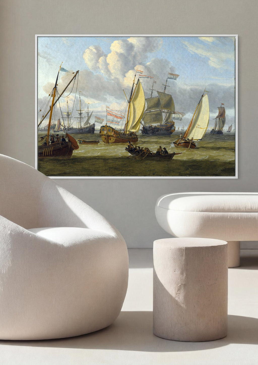 Quadro Decorativo Porto Holandês - Abraham Storck em ambiente decorado