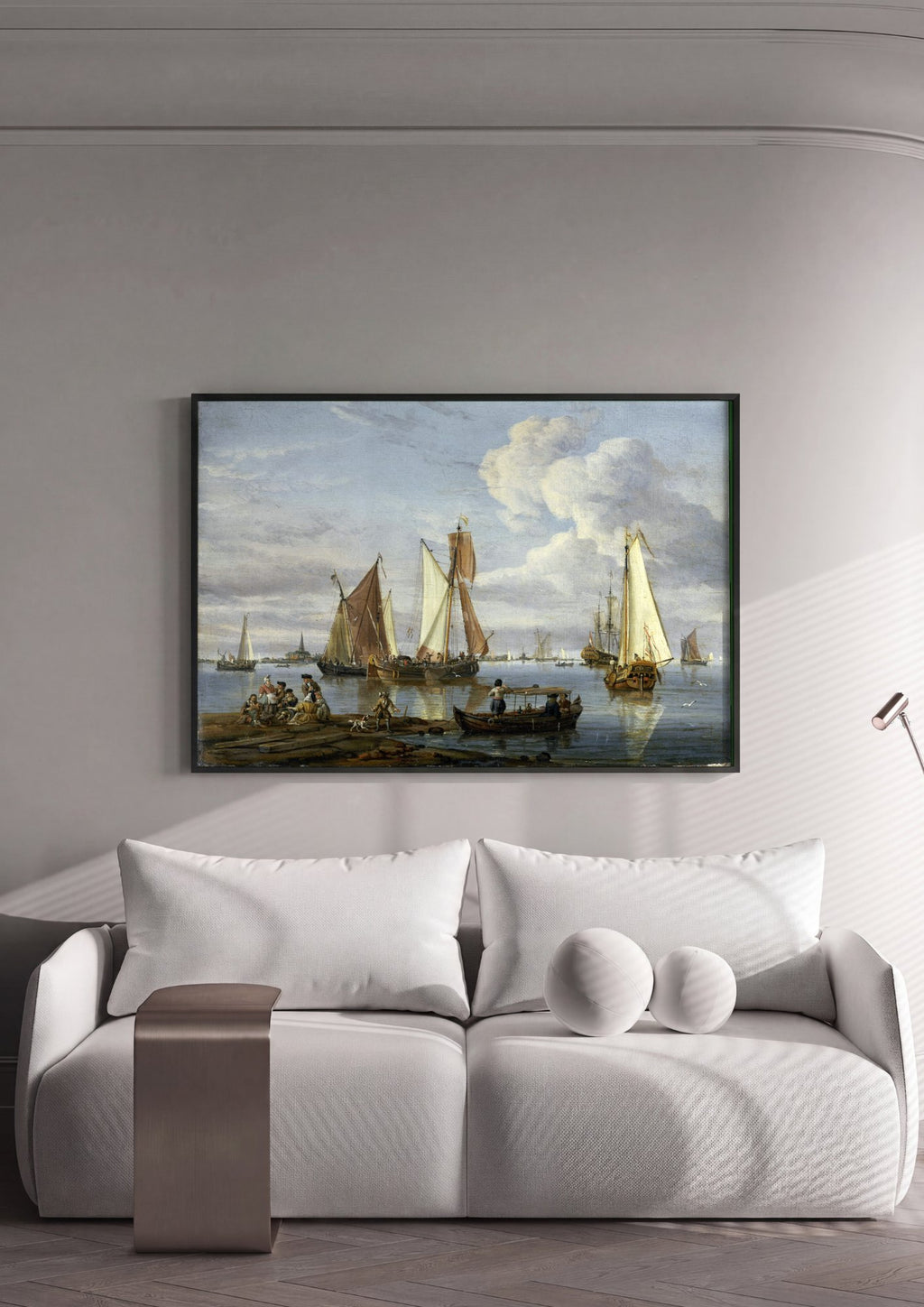 Quadro Decorativo Porto Holandês - Abraham Storck em ambiente decorado