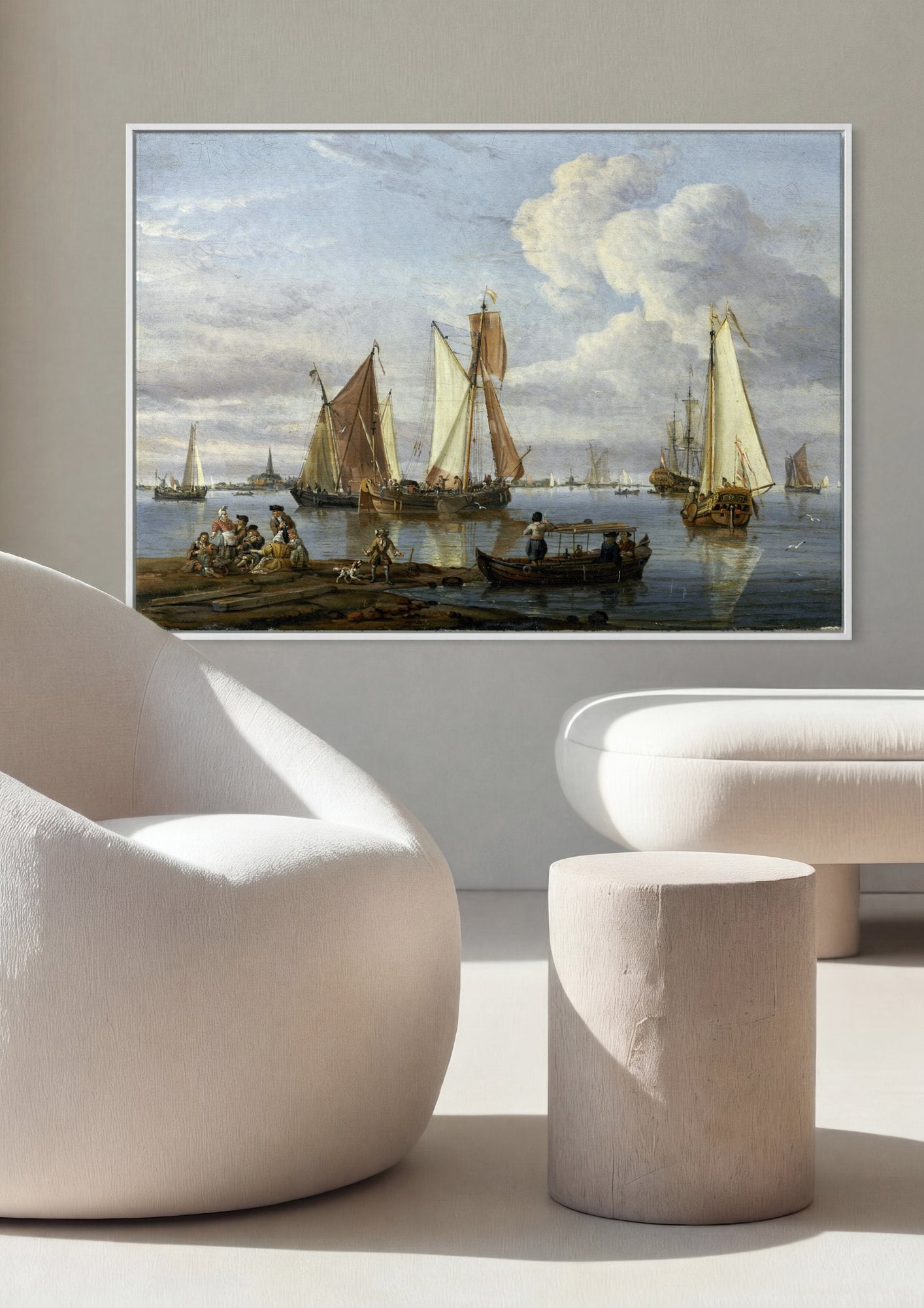 Quadro Decorativo Porto Holandês - Abraham Storck em ambiente decorado