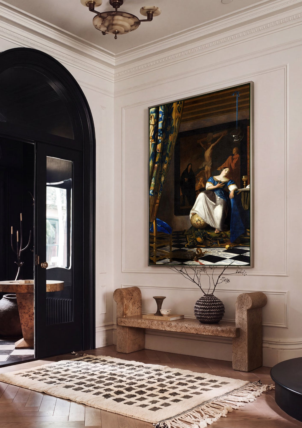 Quadro Decorativo A Alegoria da Fé - Johannes Vermeer em ambiente decorado