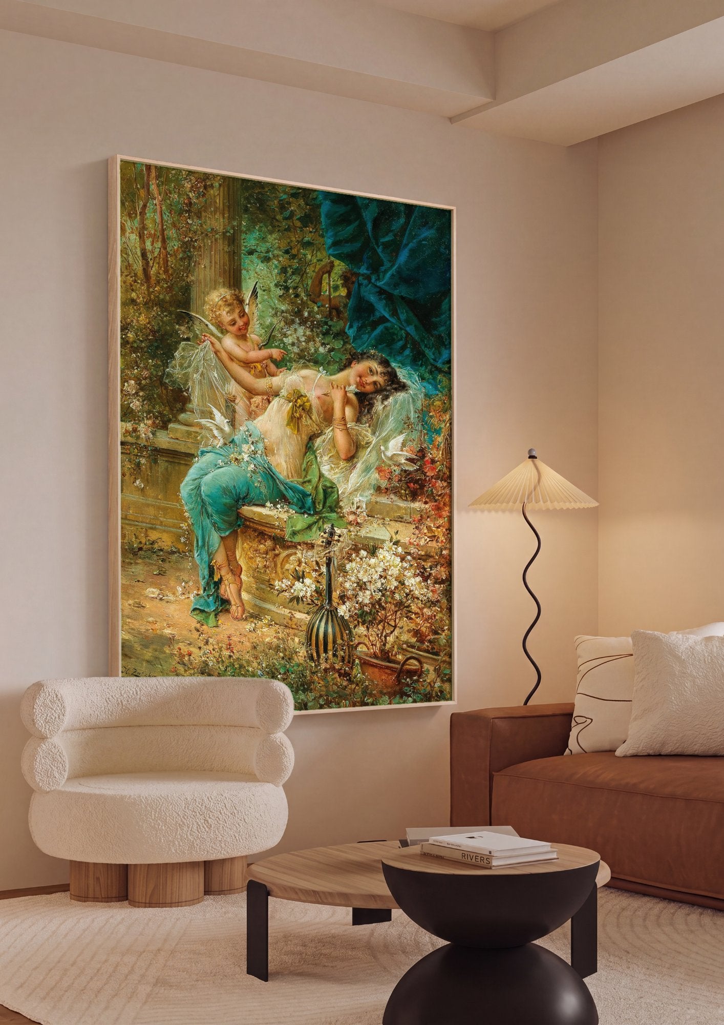 Quadro Decorativo A Flecha de Cupido - Hans Zatzka em ambiente decorado