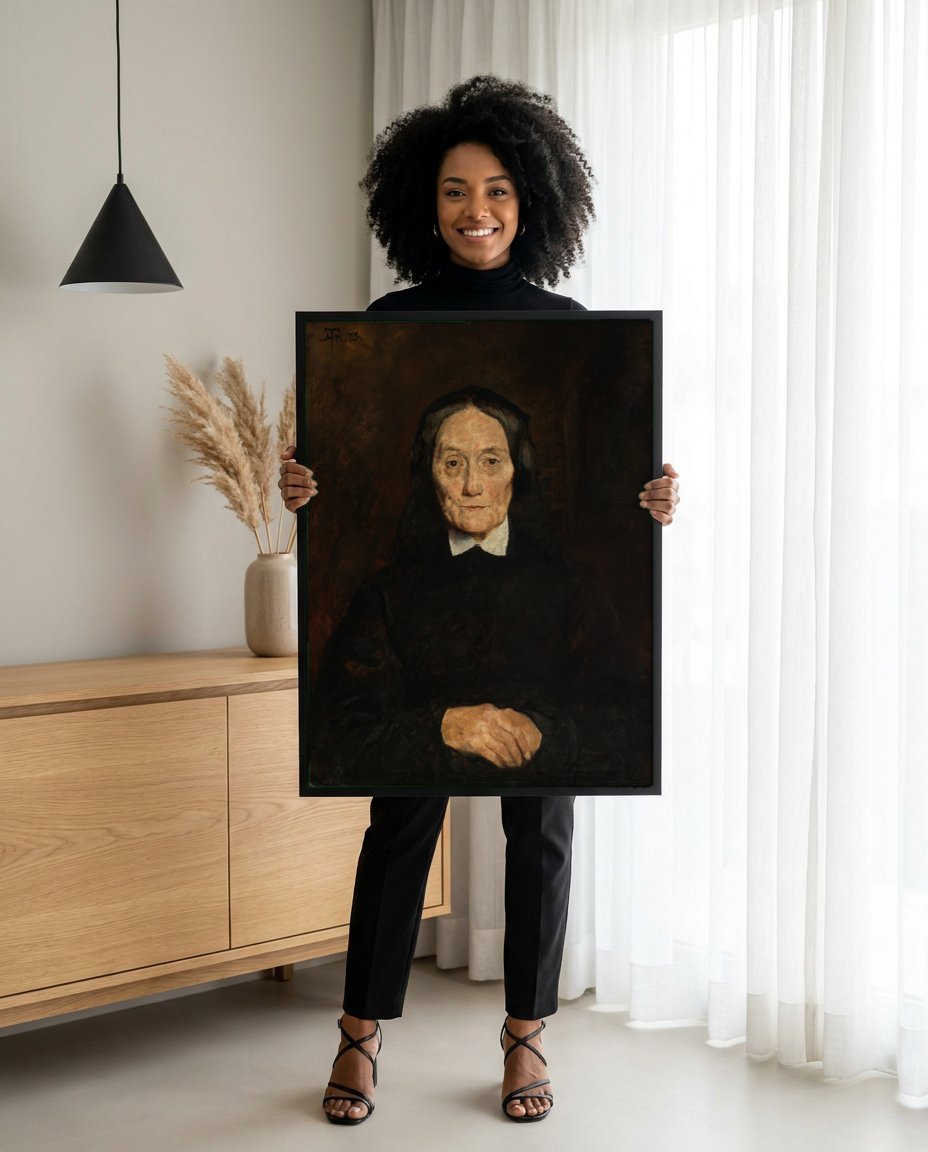 Quadro Decorativo Retrato de Senhora - Hans Thoma com modelo em ambiente