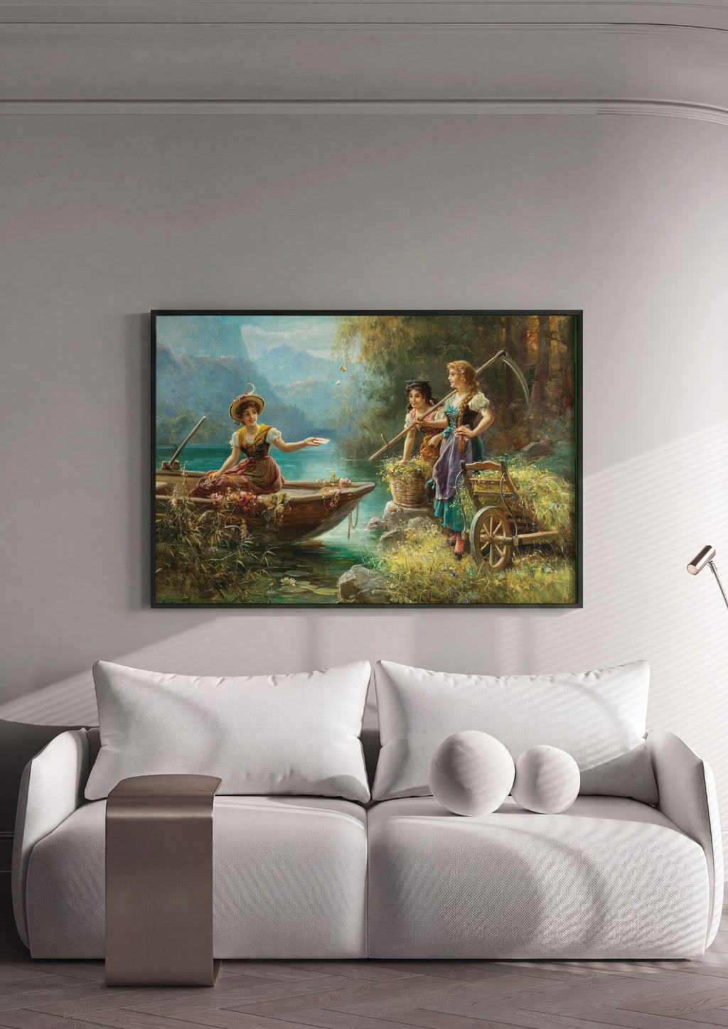 Quadro Decorativo A Oferta de Flores - Hans Zatzka em ambiente decorado