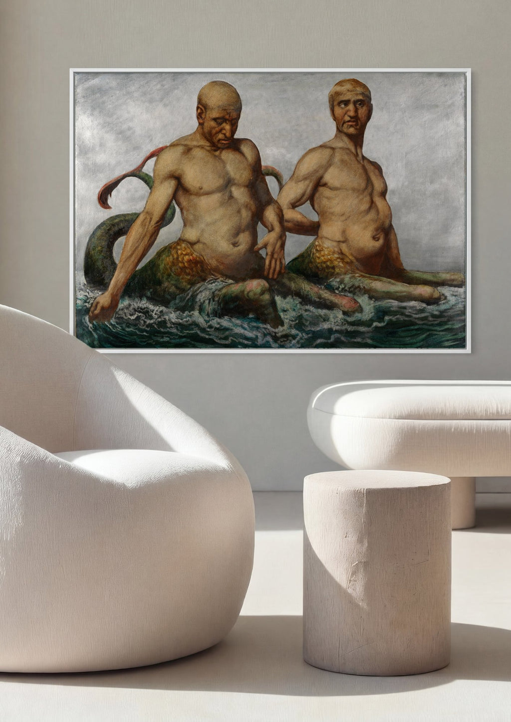 Quadro Decorativo Nereidas e Tritões - Hans Thoma em ambiente decorado