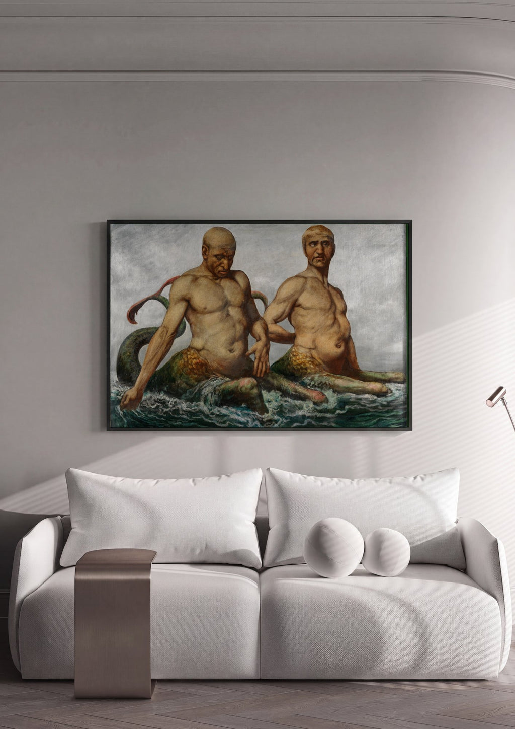 Quadro Decorativo Nereidas e Tritões - Hans Thoma em ambiente decorado