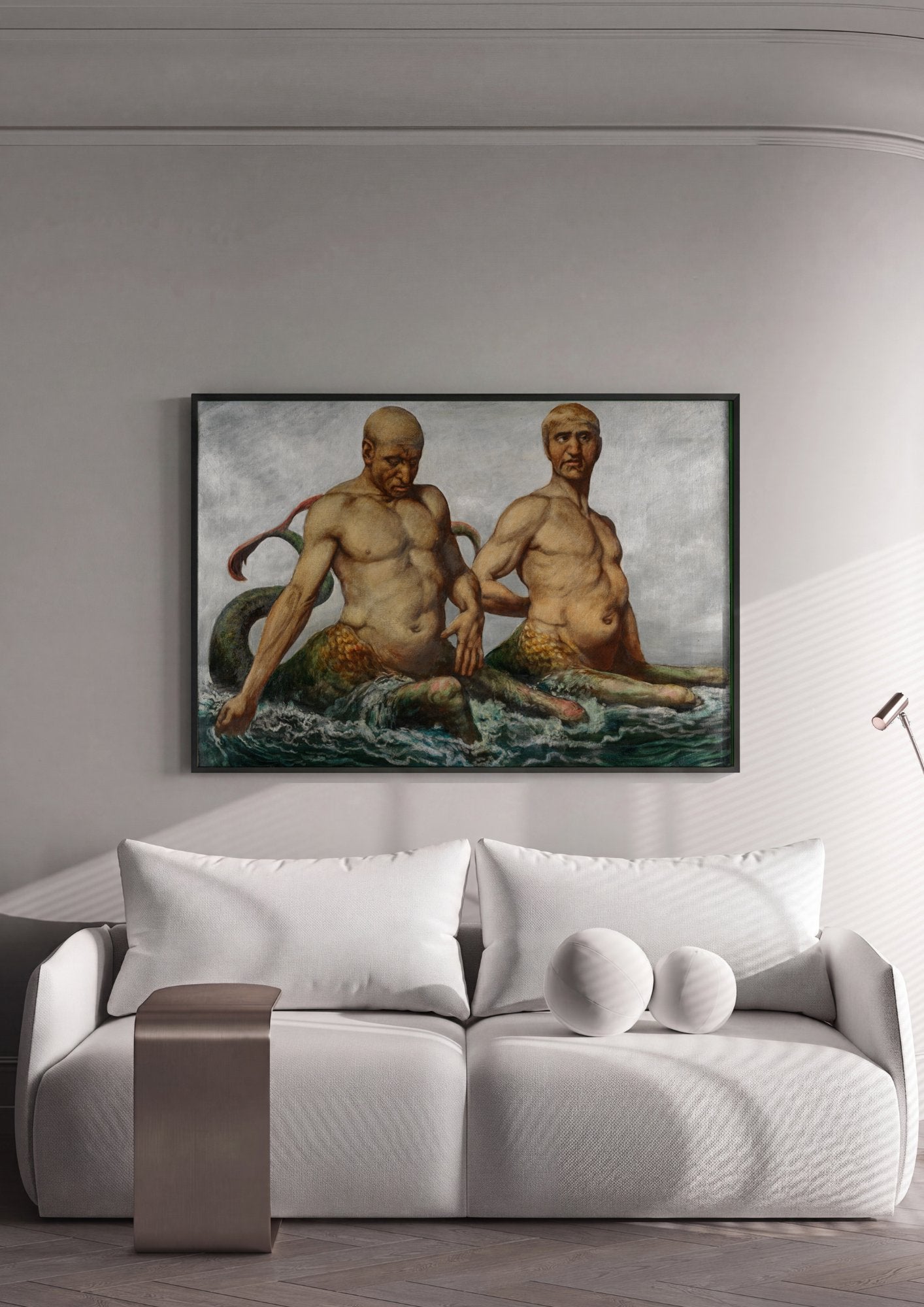Quadro Decorativo Nereidas e Tritões - Hans Thoma em ambiente decorado