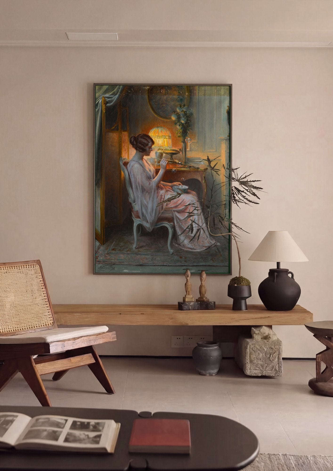 Quadro Decorativo A Fazedoras de Bolhas - Delphin Enjolras em ambiente decorado