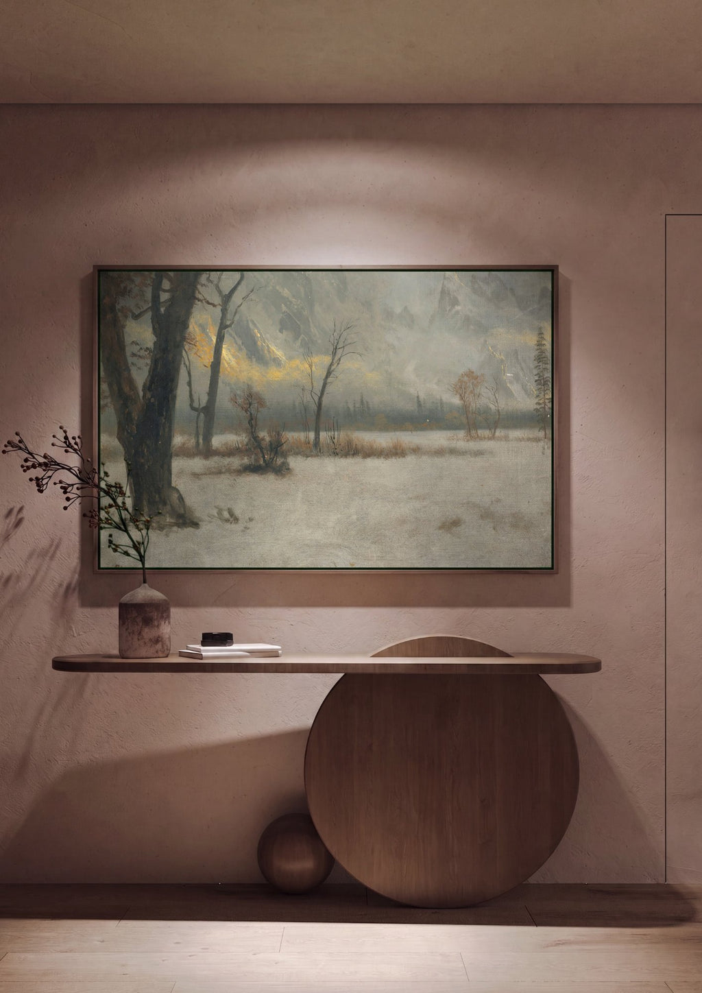 Quadro Decorativo Inverno nas Montanhas - Albert Bierstadt em ambiente decorado