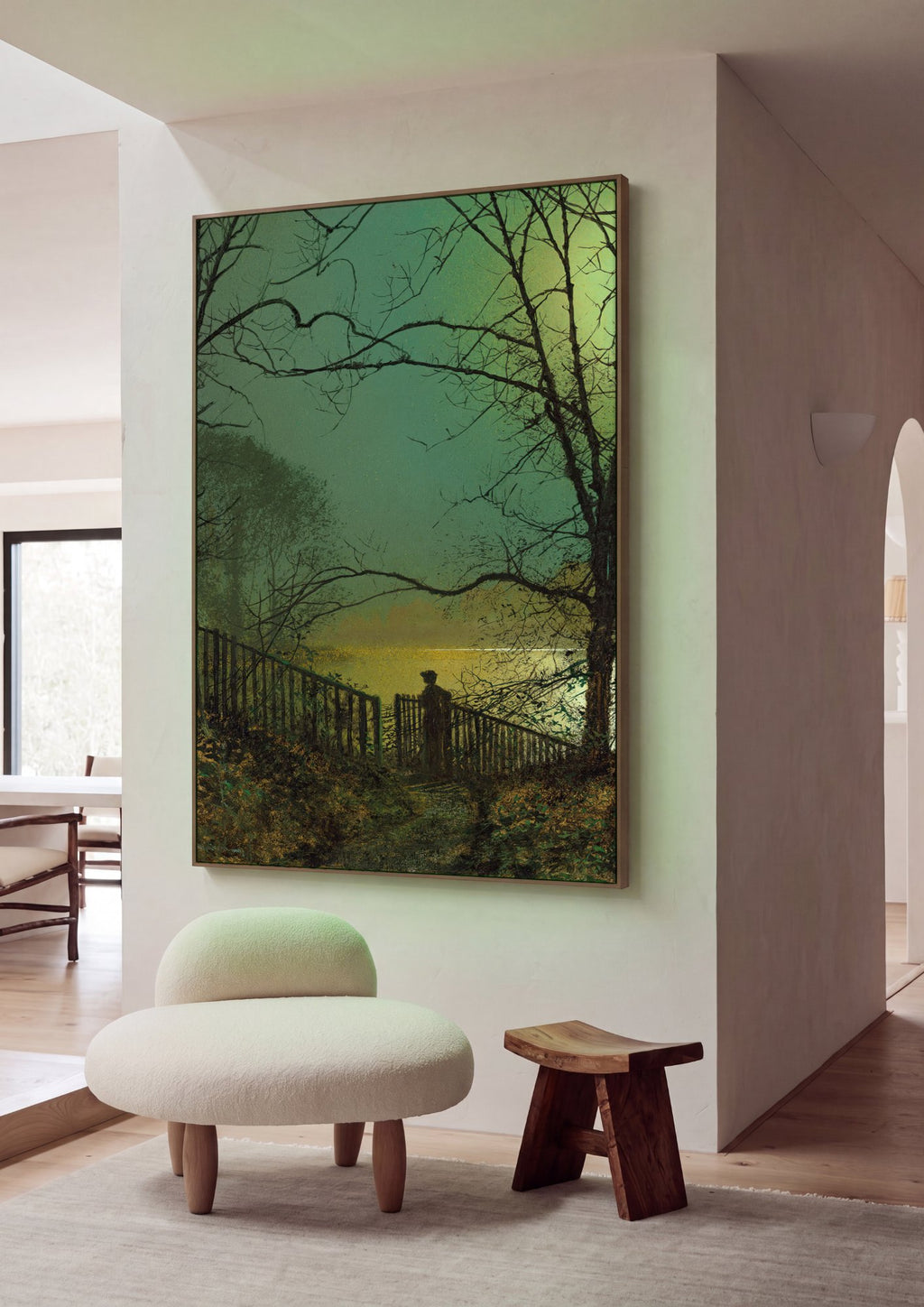 Quadro Decorativo Noite ao Lago - Grimshaw em ambiente decorado