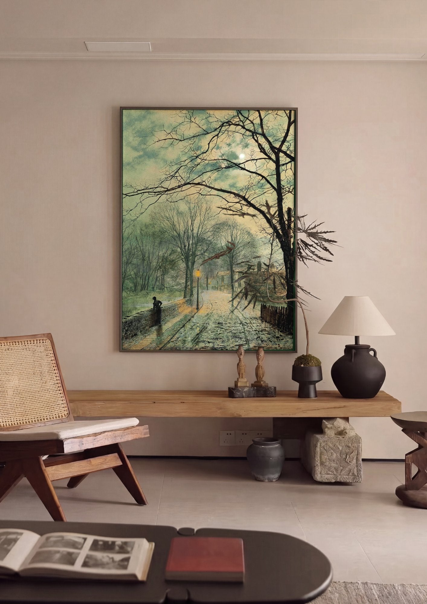 Quadro Decorativo Noite Luar - Grimshaw em ambiente decorado